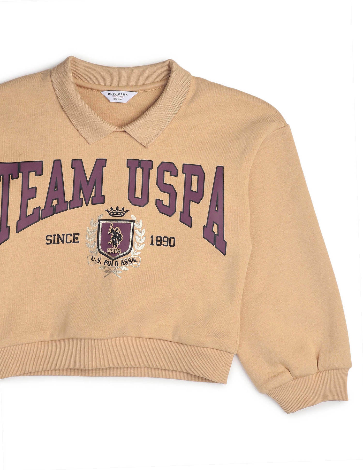 Brand Printed Regular Fit Sweatshirt Light Brown - U.S. POLO ASSN. | Large