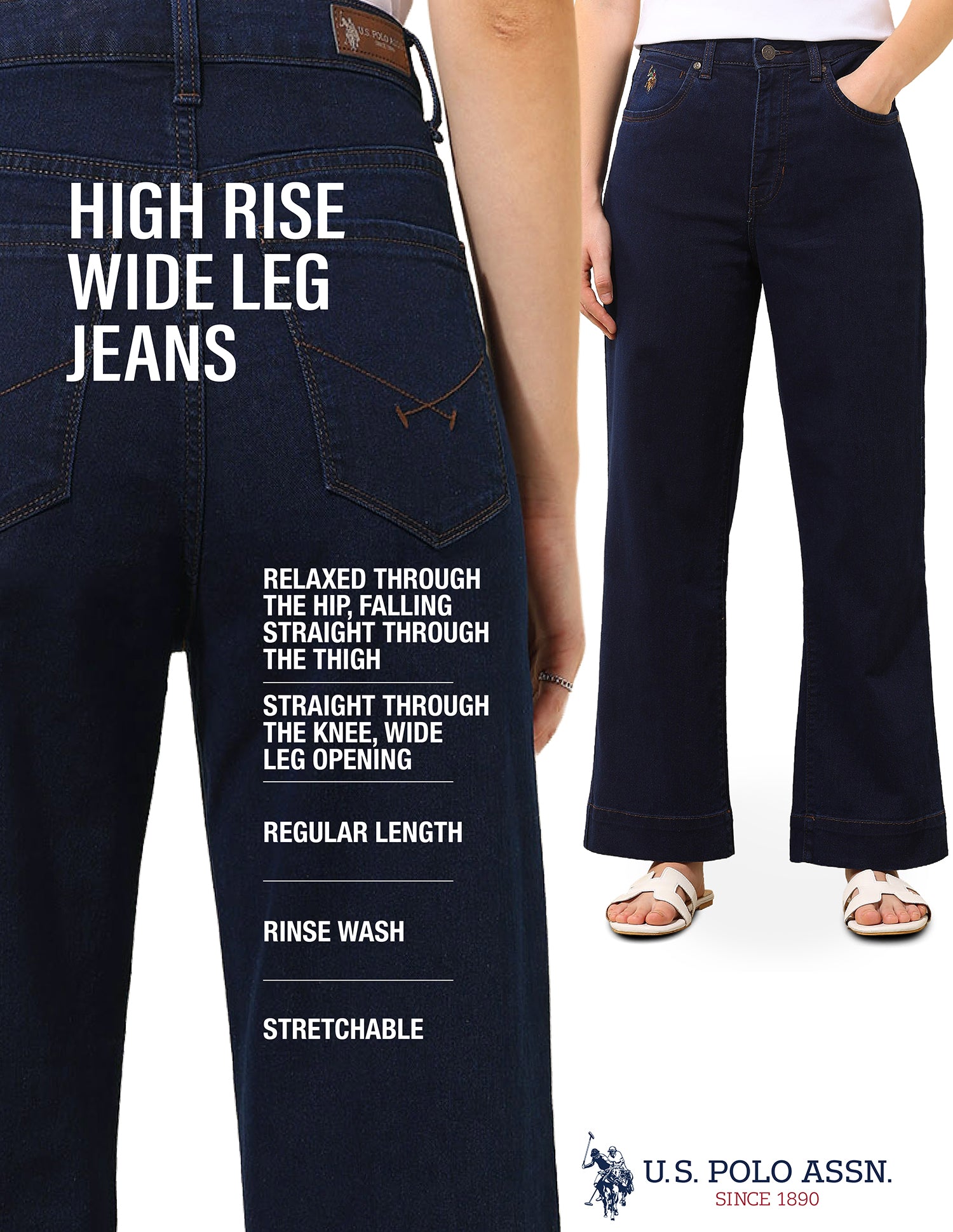 Straight Fit Blue Jeans Blue - U.S. Polo Assn. India | Large