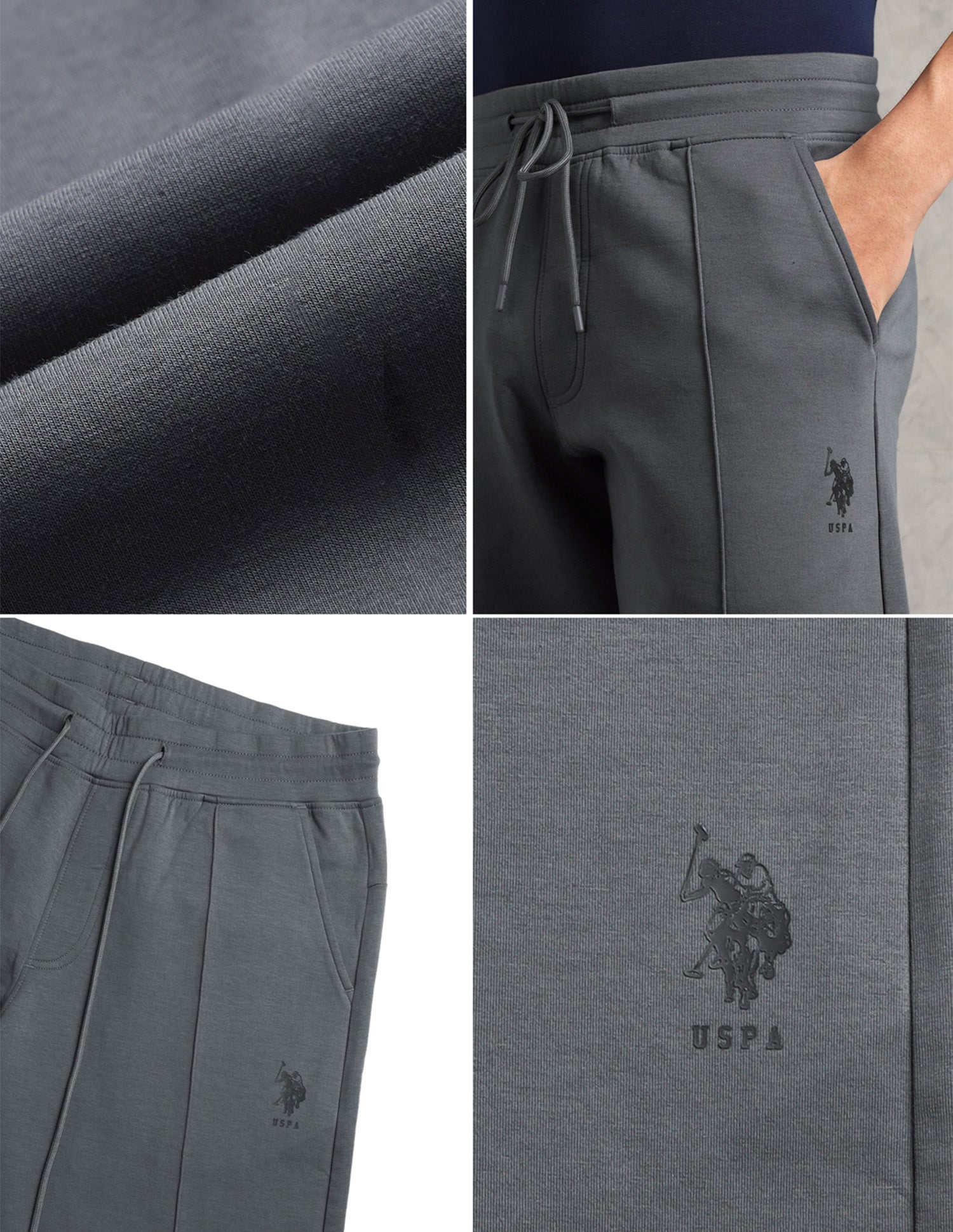 Cotton Stretch Mid Rise PR002-PL Lounge Pants - Pack Of 1 Iron Gate - U.S. Polo Assn. India | Large