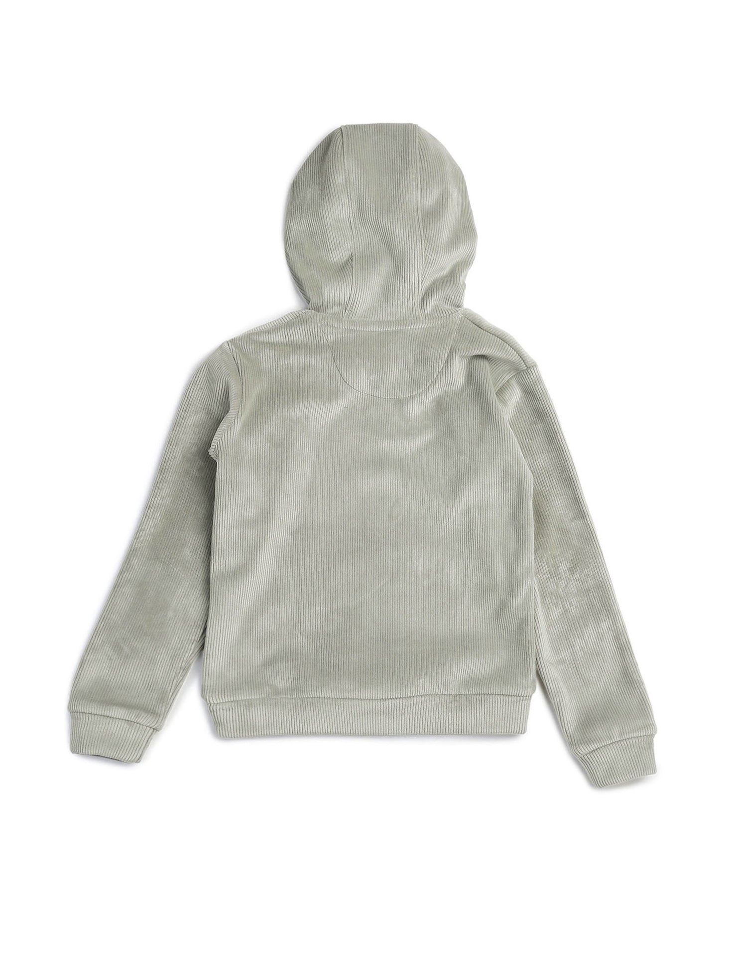 Girls Ribbed Hooded Sweatshirt Light Green - U.S. POLO ASSN. | Large
