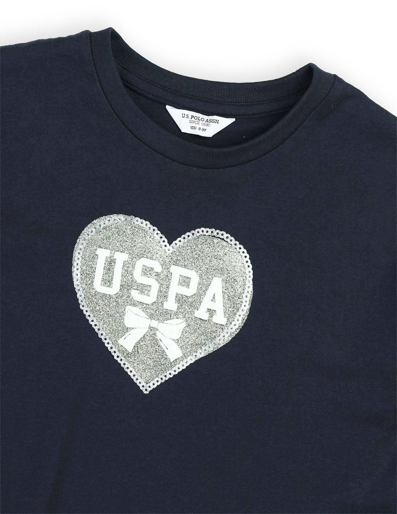 Girls Brand Printed Top Navy - U.S. POLO ASSN. | Large