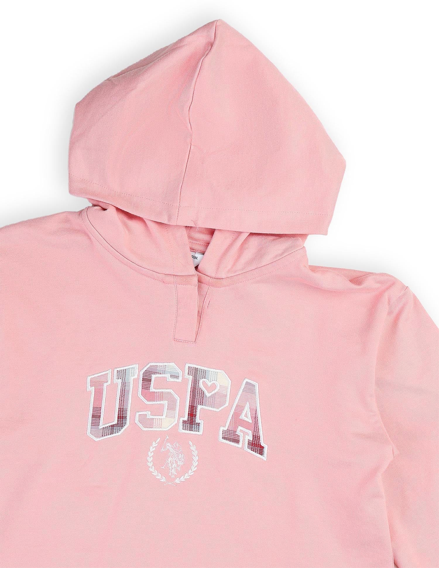 Girls Checked Sweat Dress Pink - U.S. POLO ASSN. | Large