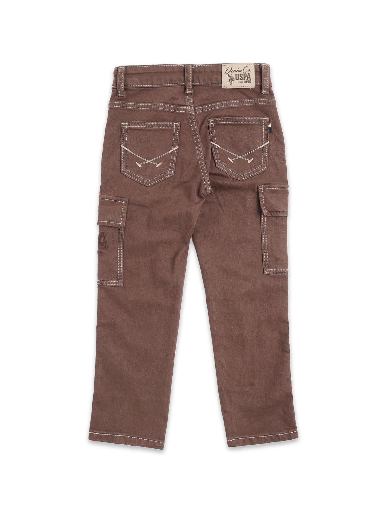 Boys Relaxed Fit Mid Rise Jeans Choco - U.S. POLO ASSN. | Large