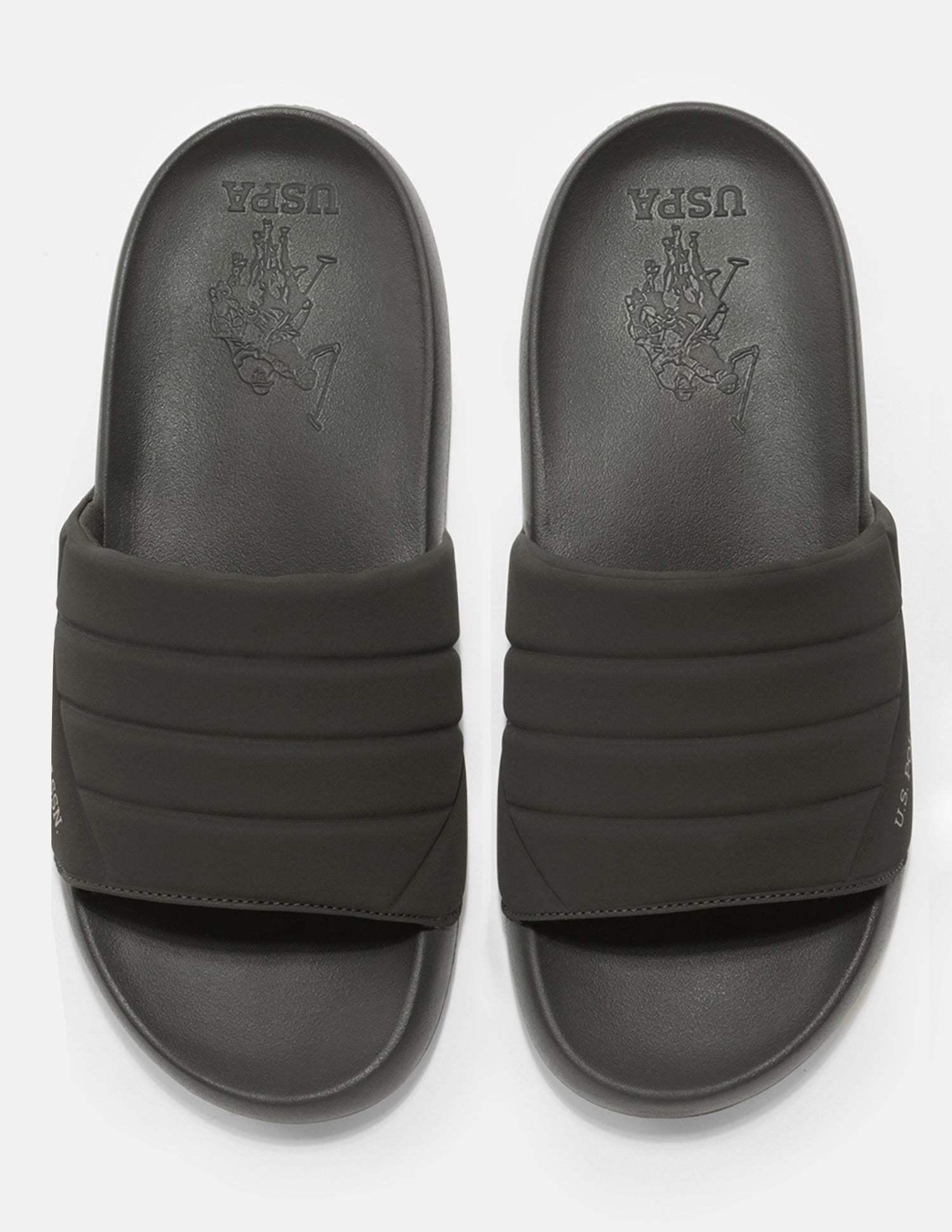 Textured Striped Gino Sliders Olive - U.S. Polo Assn. India | Large
