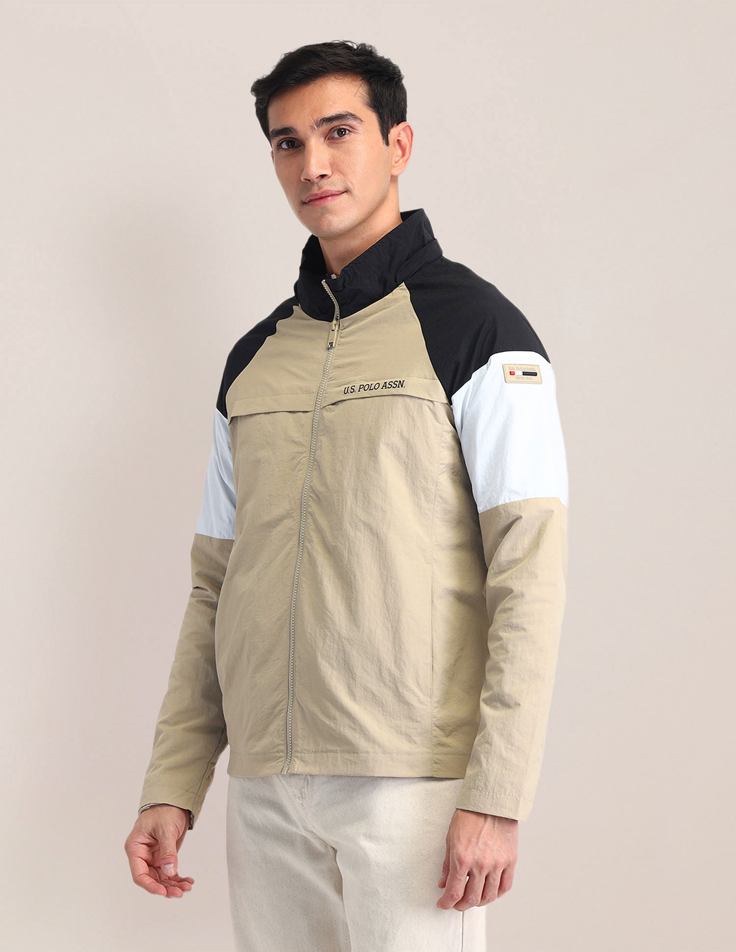 Regular Fit Solid Padded Jacket Black - U.S. POLO ASSN. | Large