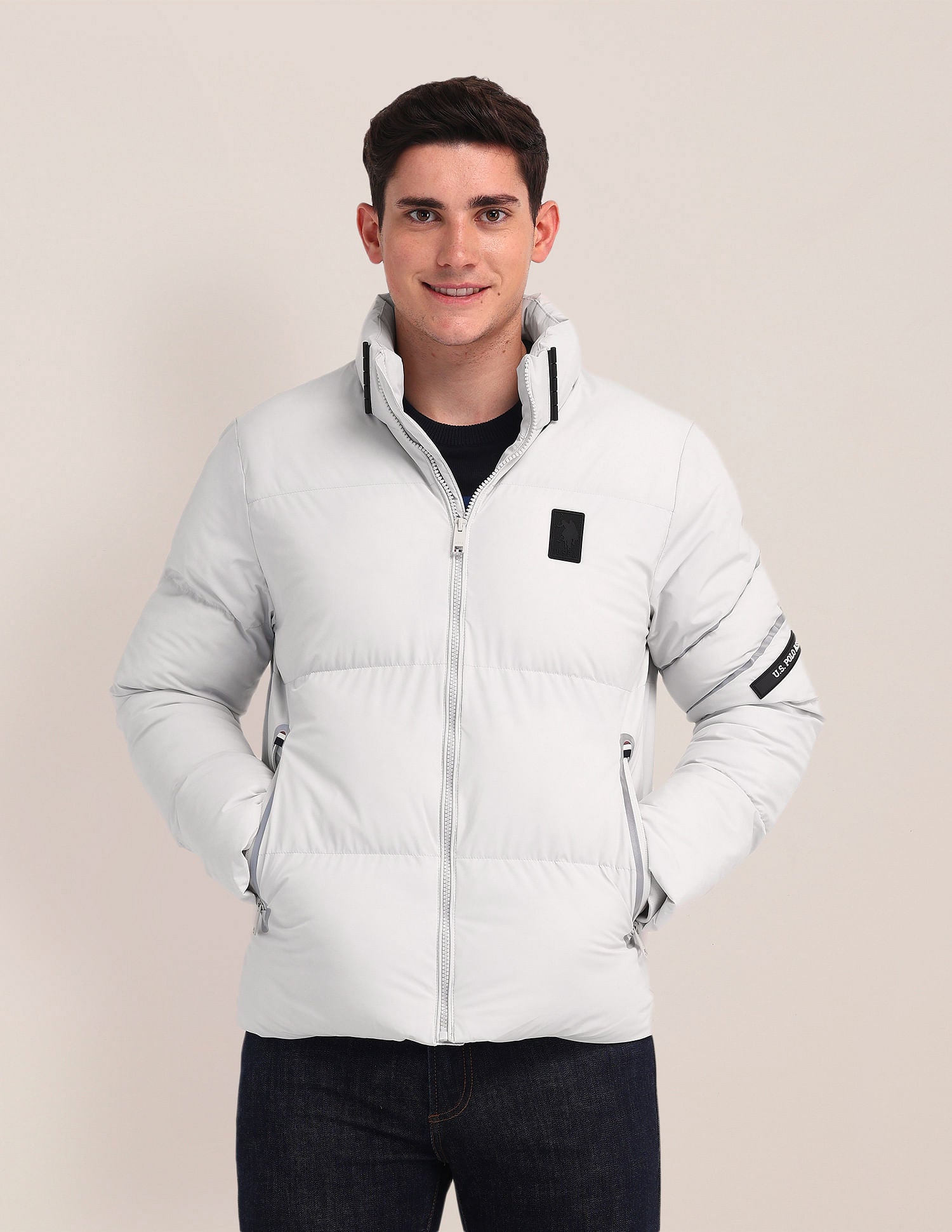 Detachable Hood Padded Jacket Grey - U.S. POLO ASSN. | Large