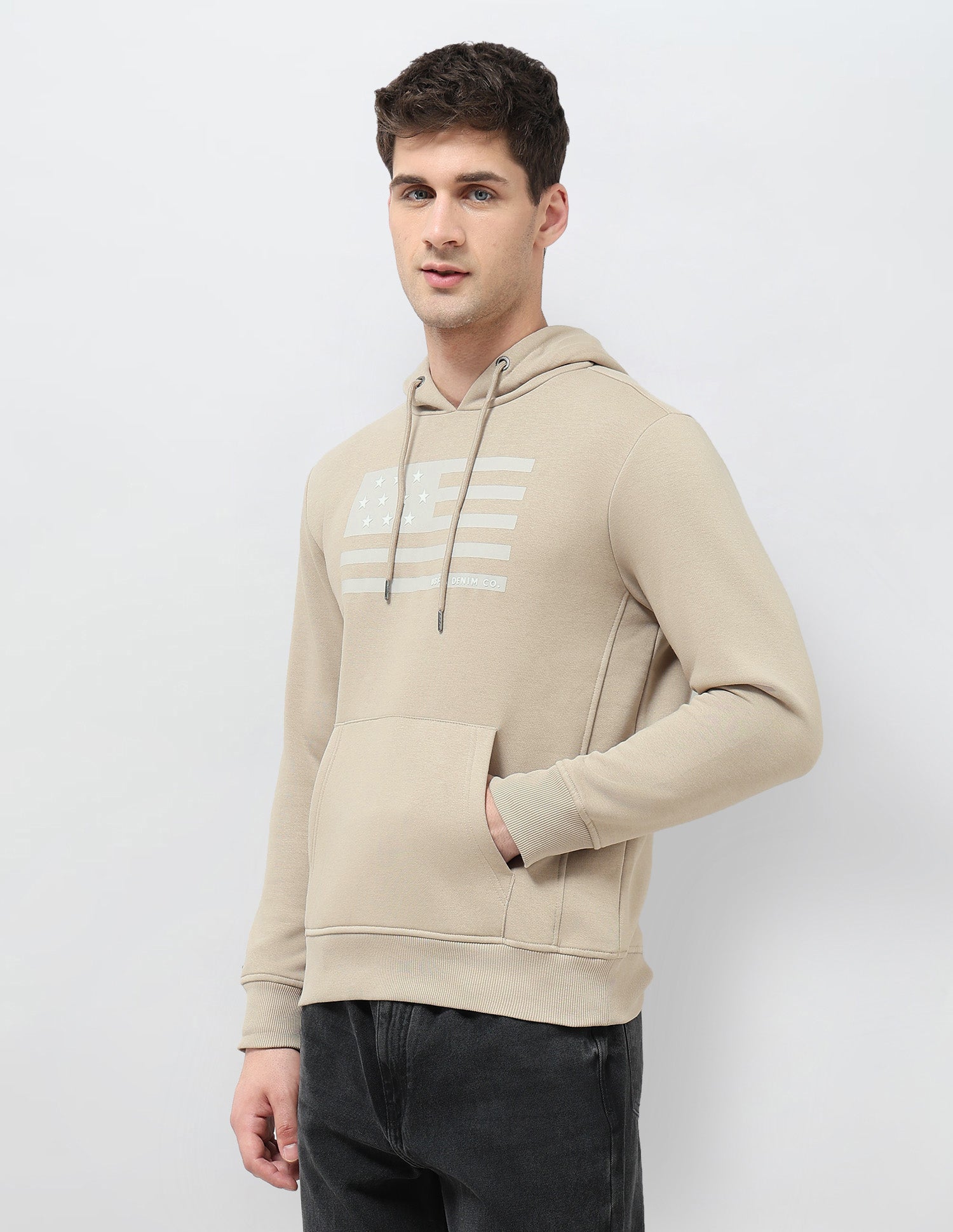 Graphic Printed Regular Fit Sweatshirt Beige - U.S. POLO ASSN. | Large