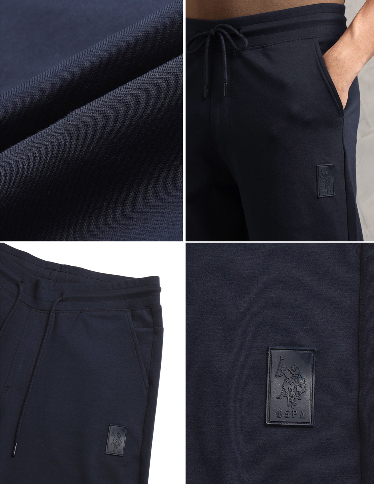 Breathable Mid Rise PJ001-PL Lounge Joggers - Pack Of 1 Navy - U.S. Polo Assn. India | Large