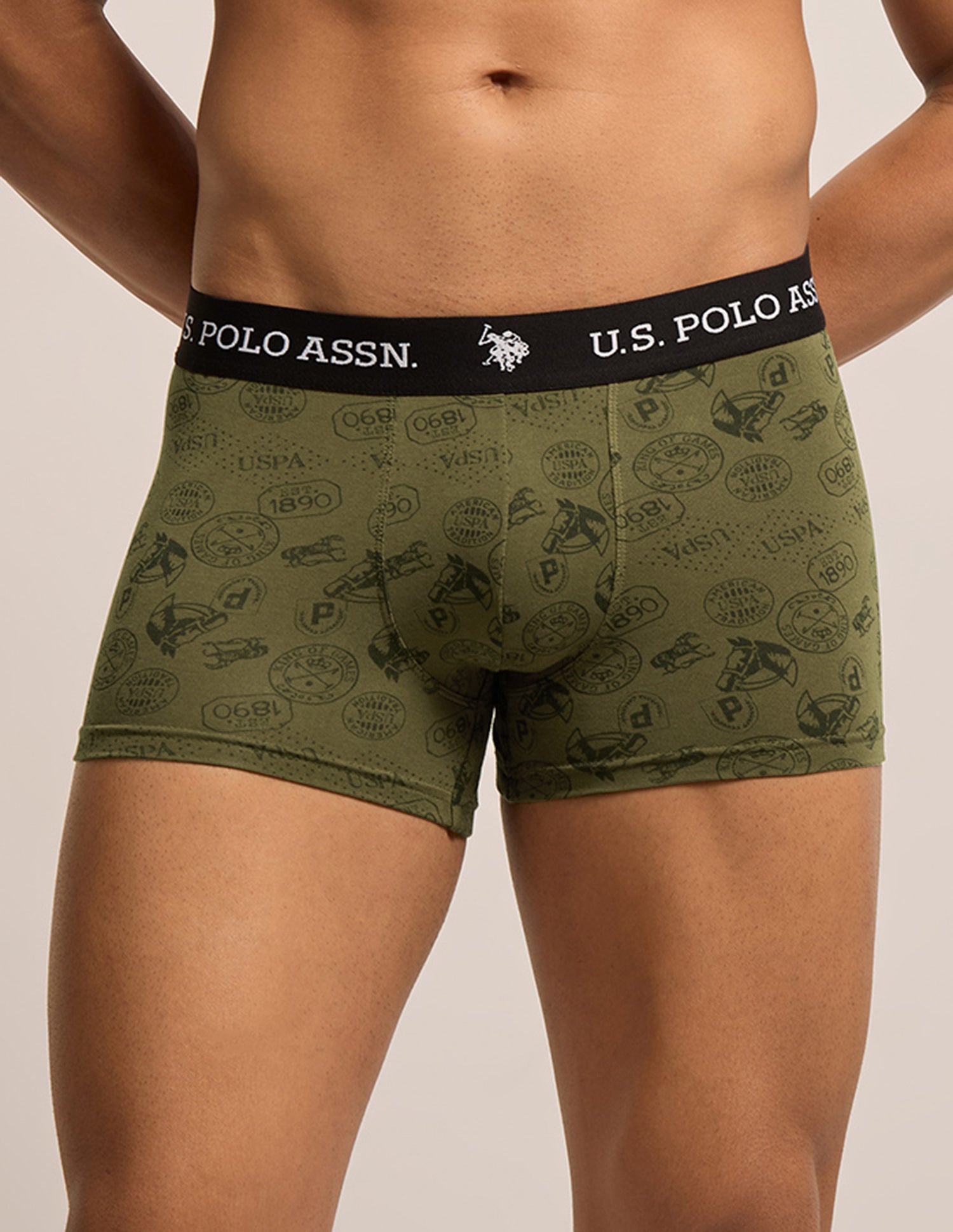 All Day Breathable OET26 Trunks - Pack of 3 Olive|Uspa Black|Olive - U.S. Polo Assn. India | Large