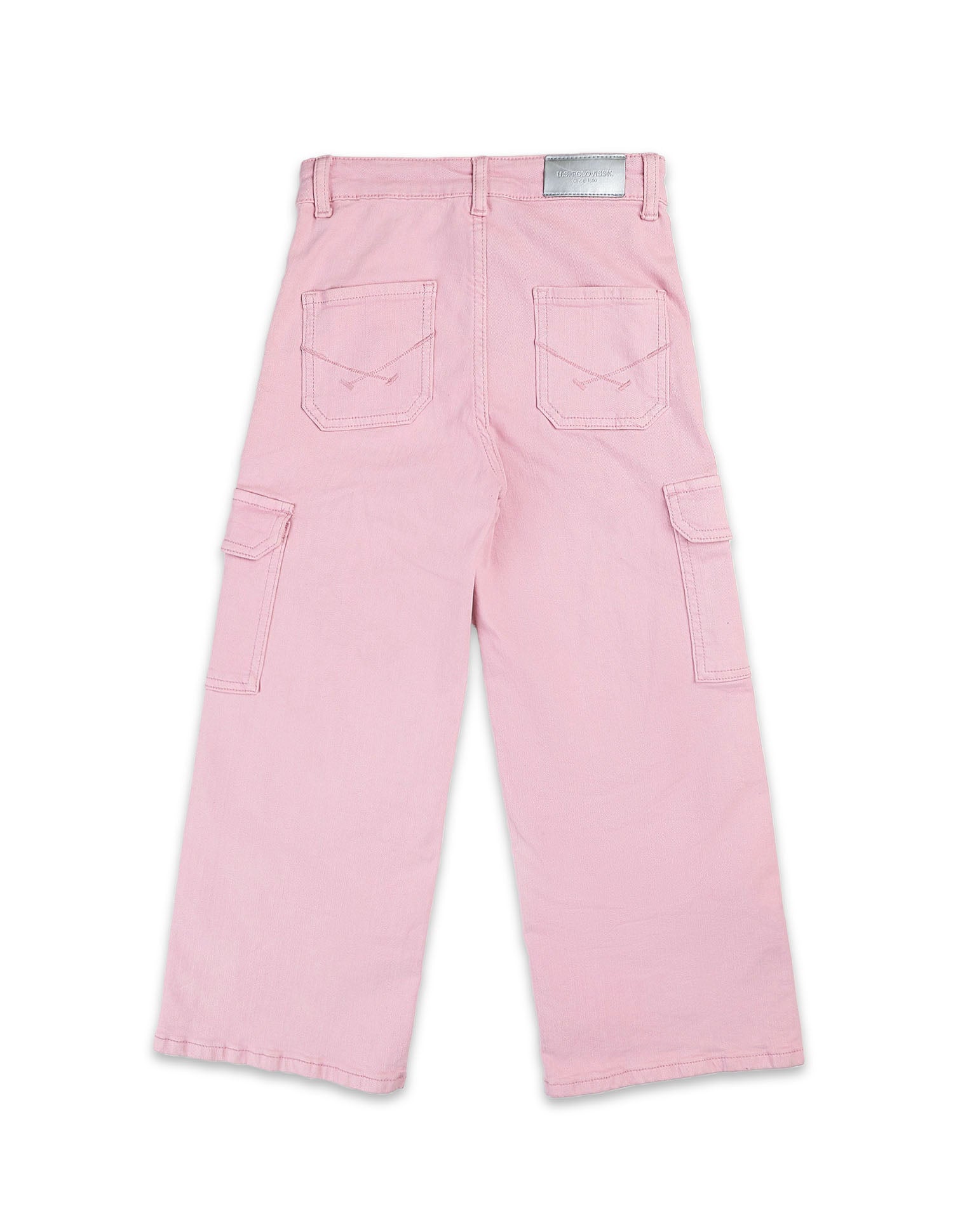 Girls Mid Rise Wide Leg Jeans Light Purple - U.S. POLO ASSN. | Large