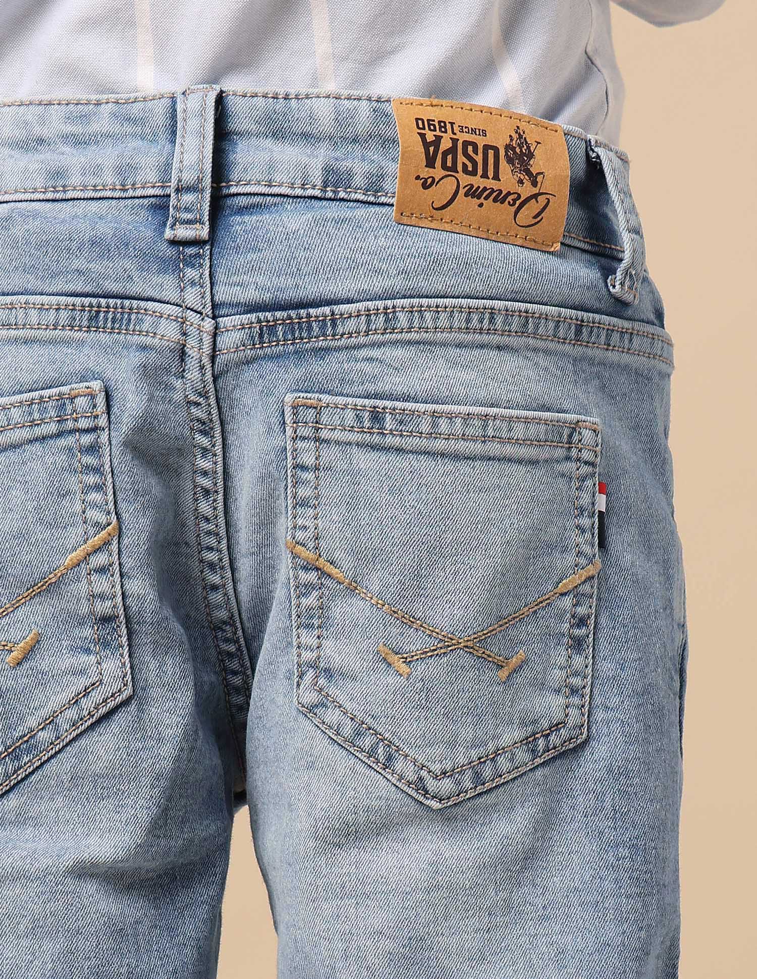 Boys Stone Washed Relaxed Fit Jeans Light Blue - U.S. POLO ASSN. | Large