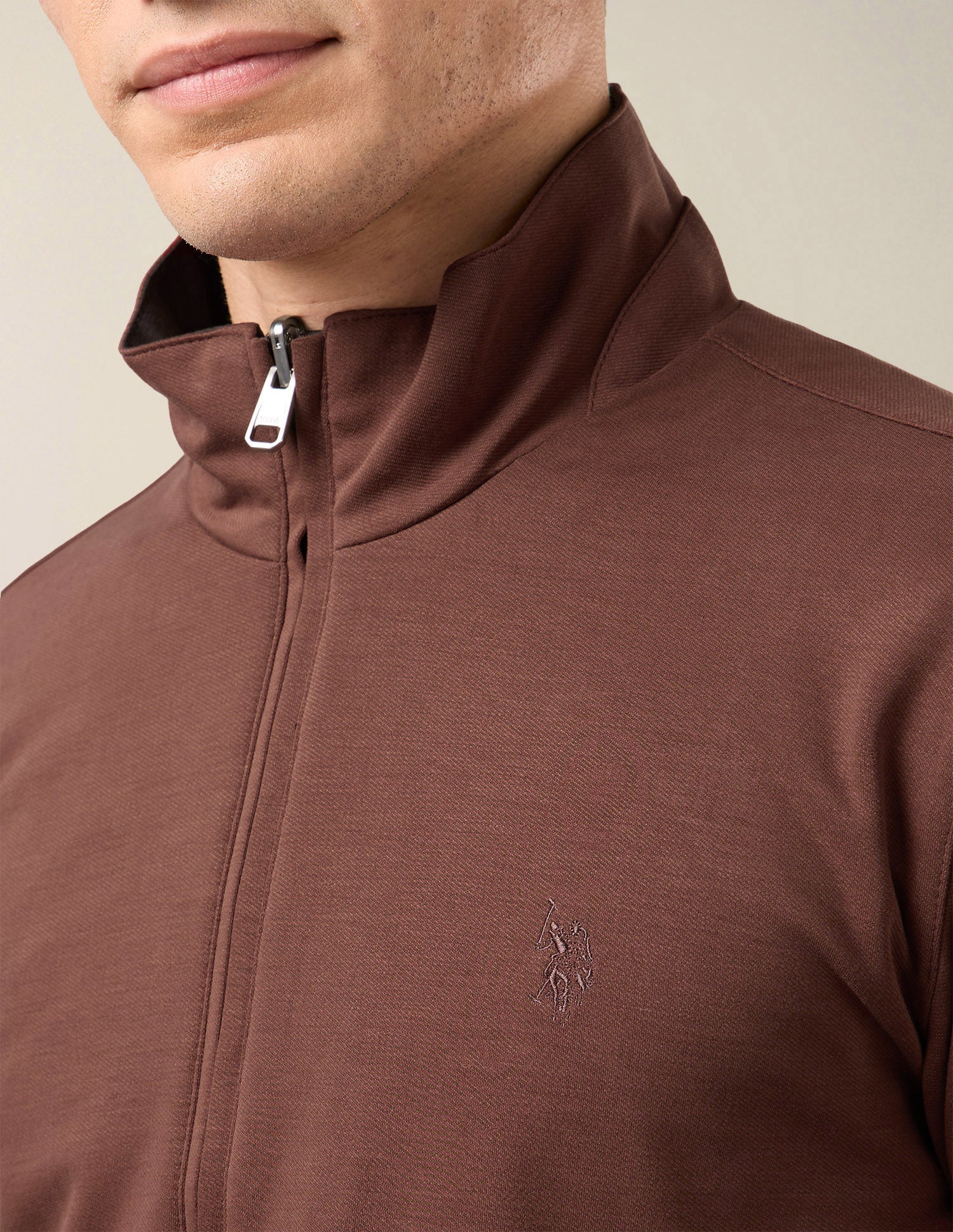 Solid Regular Fit Reversible Jacket Choco - U.S. Polo Assn. India | Large