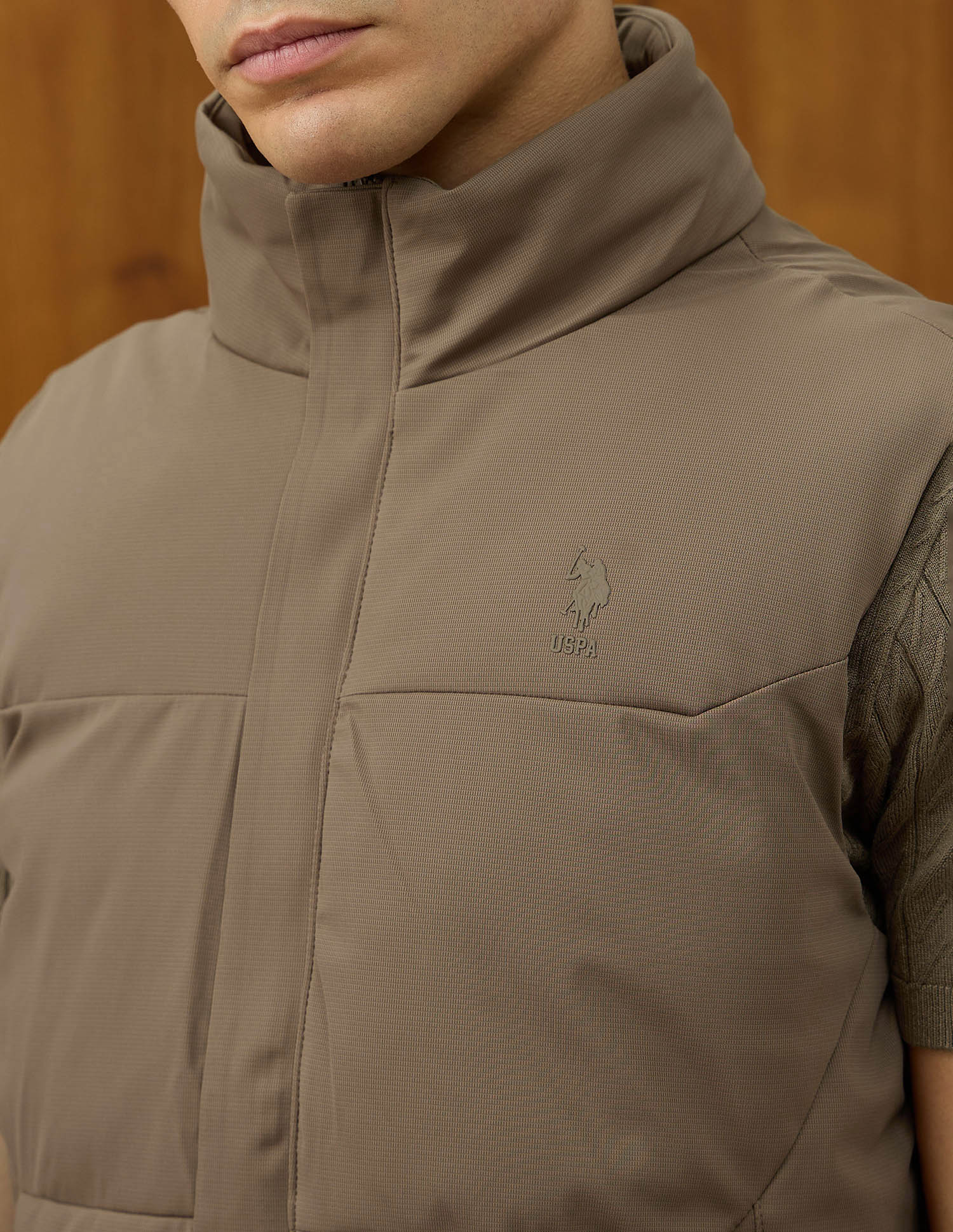 Equestrian Aisle Theater Puffer Jacket Tan - U.S. POLO ASSN. | Large