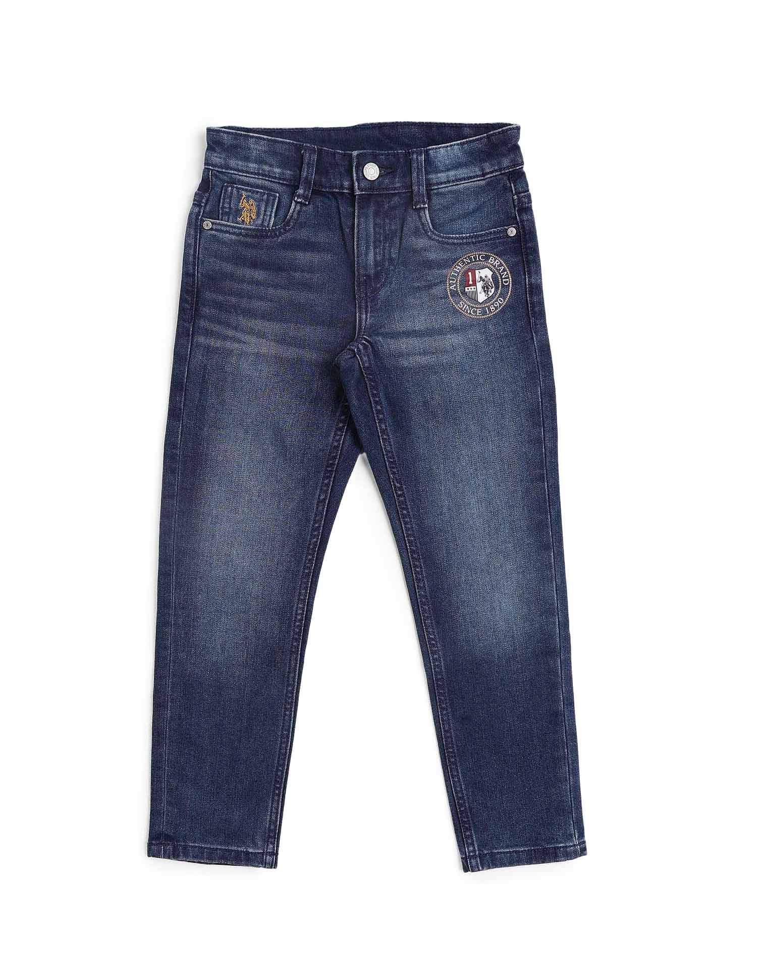 Boys Slim Fit Whiskered Jeans Blue - U.S. POLO ASSN. | Large