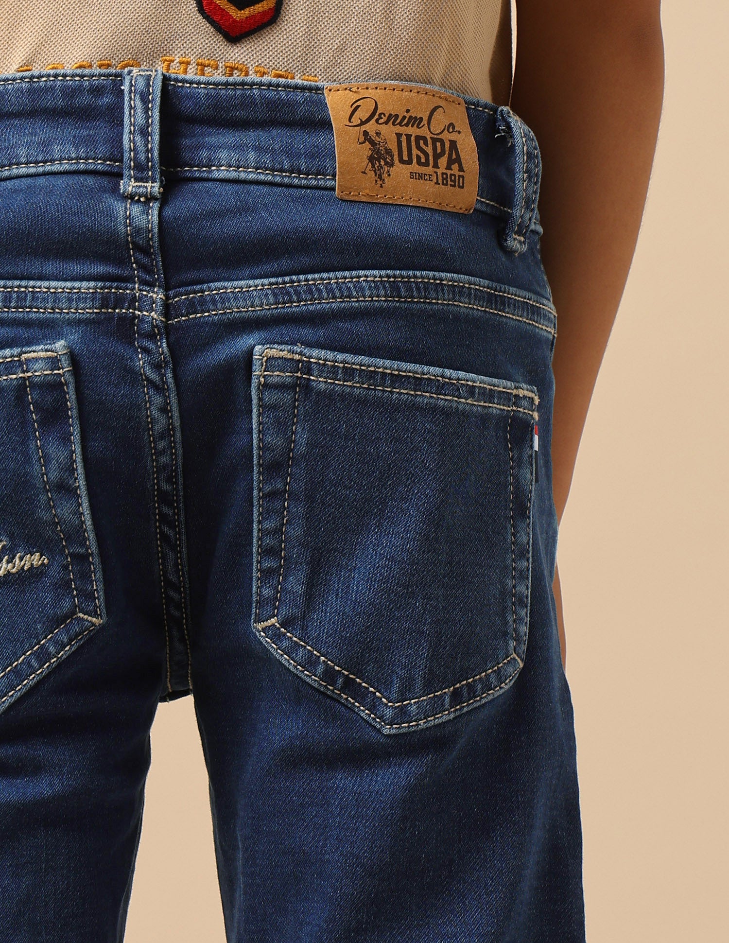 Boys Stone Washed Slim Fit Jeans Blue - U.S. POLO ASSN. | Large