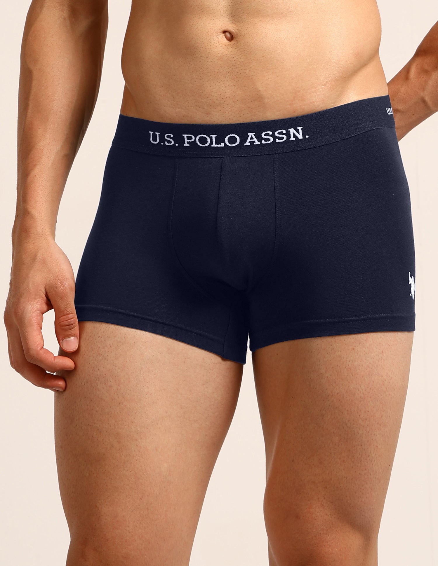 Anti Microbial Solid OET13 Trunks - Pack Of 5 Navy, Burgandy, Black, Rust & Black - U.S. Polo Assn. India | Large