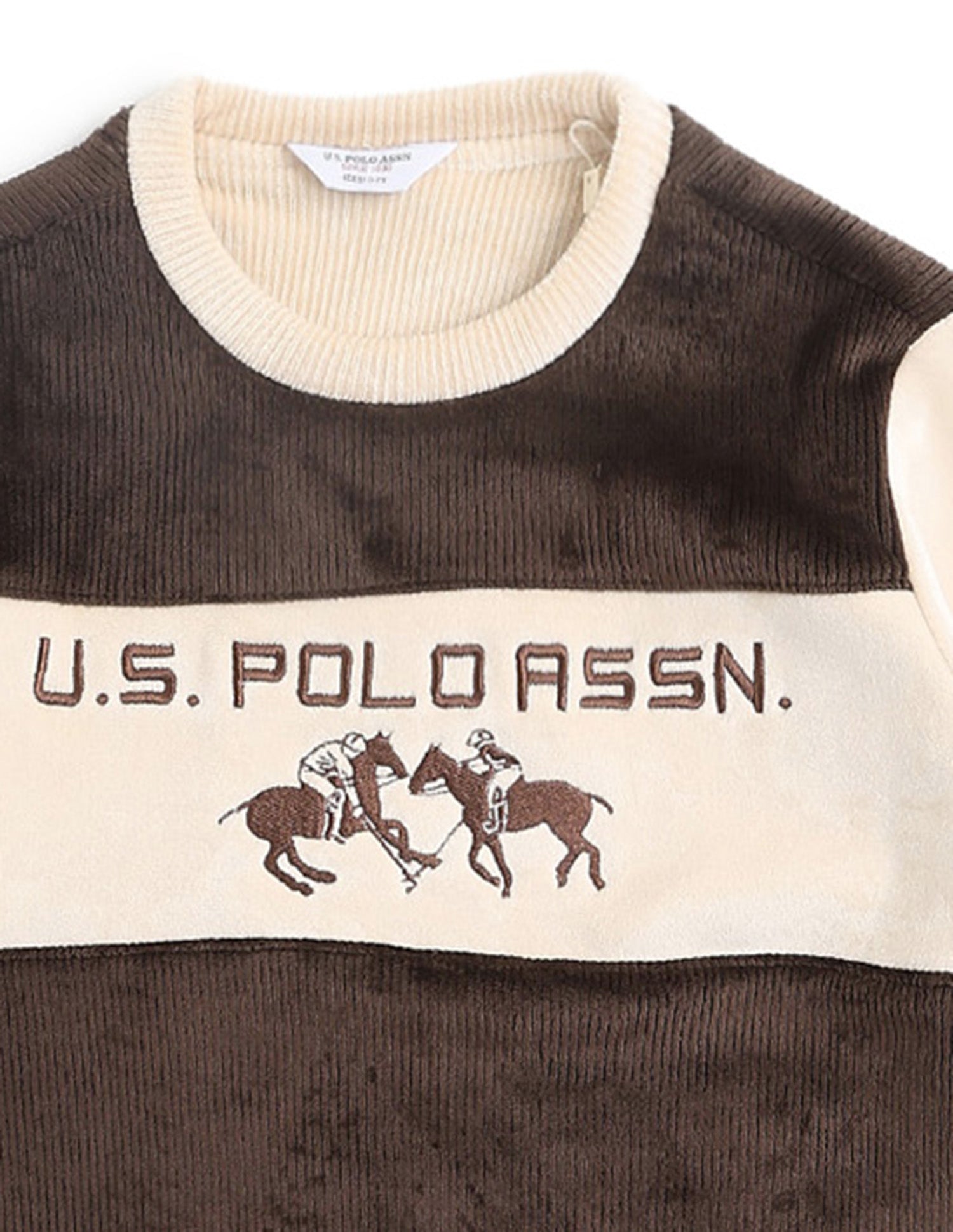 Boys Brand Embroidered Regular Fit Sweatshirt Off White - U.S. POLO ASSN. | Large