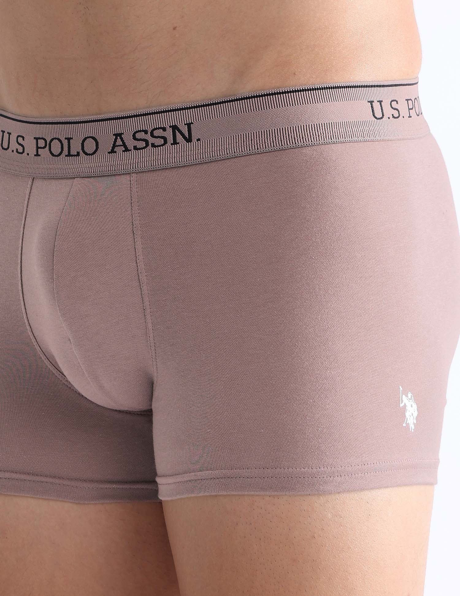 Mid Rise Solid OET15 Trunks - Pack Of 3 Stone Blue, Granite Green and Antler - U.S. POLO ASSN. | Large