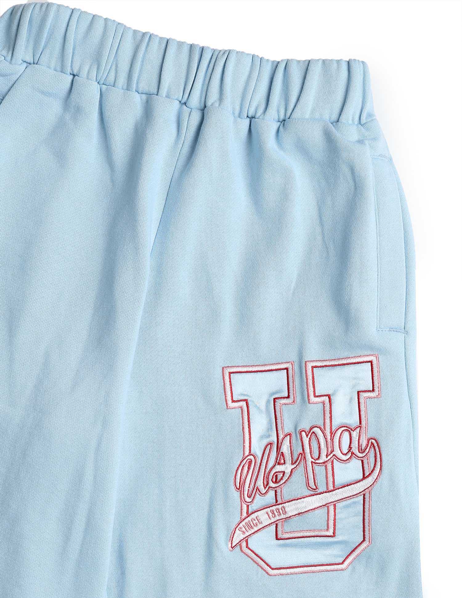 Girls Brand Embroidered Mid Rise Joggers Blue - U.S. POLO ASSN. | Large