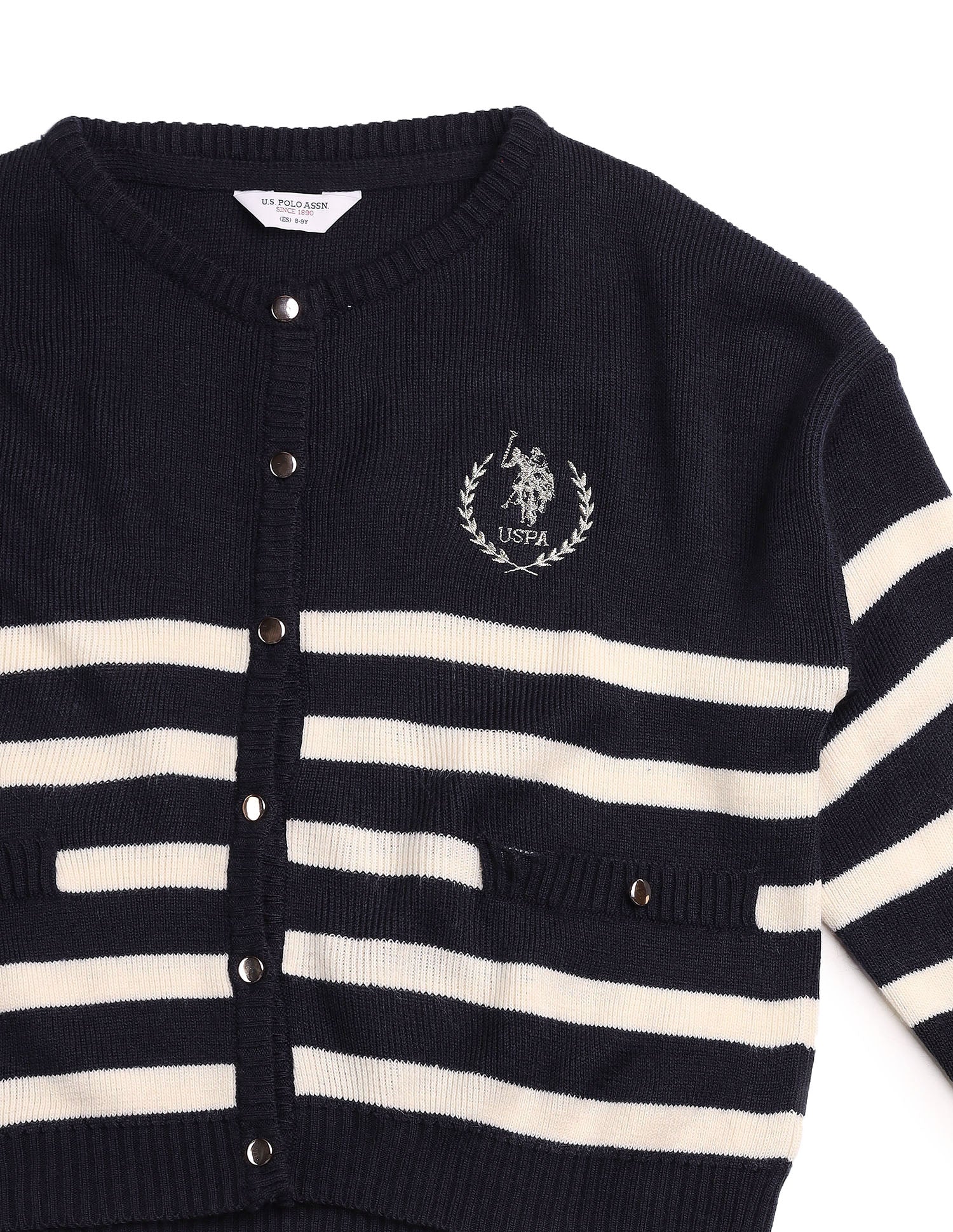 Girls Horizontal Striped Sweater Navy - U.S. POLO ASSN. | Large