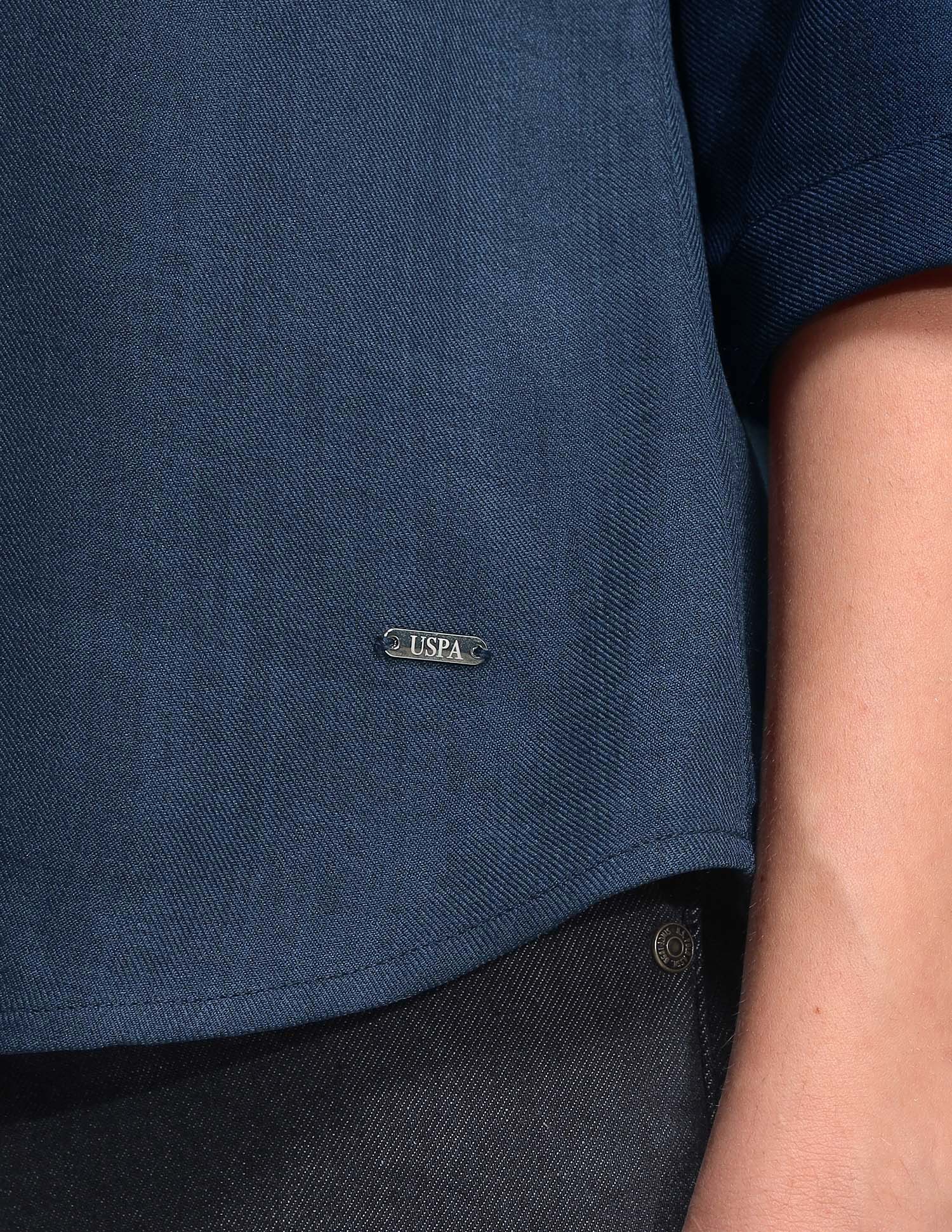 Solid Regular Fit Zipper Top Navy - U.S. Polo Assn. India | Large