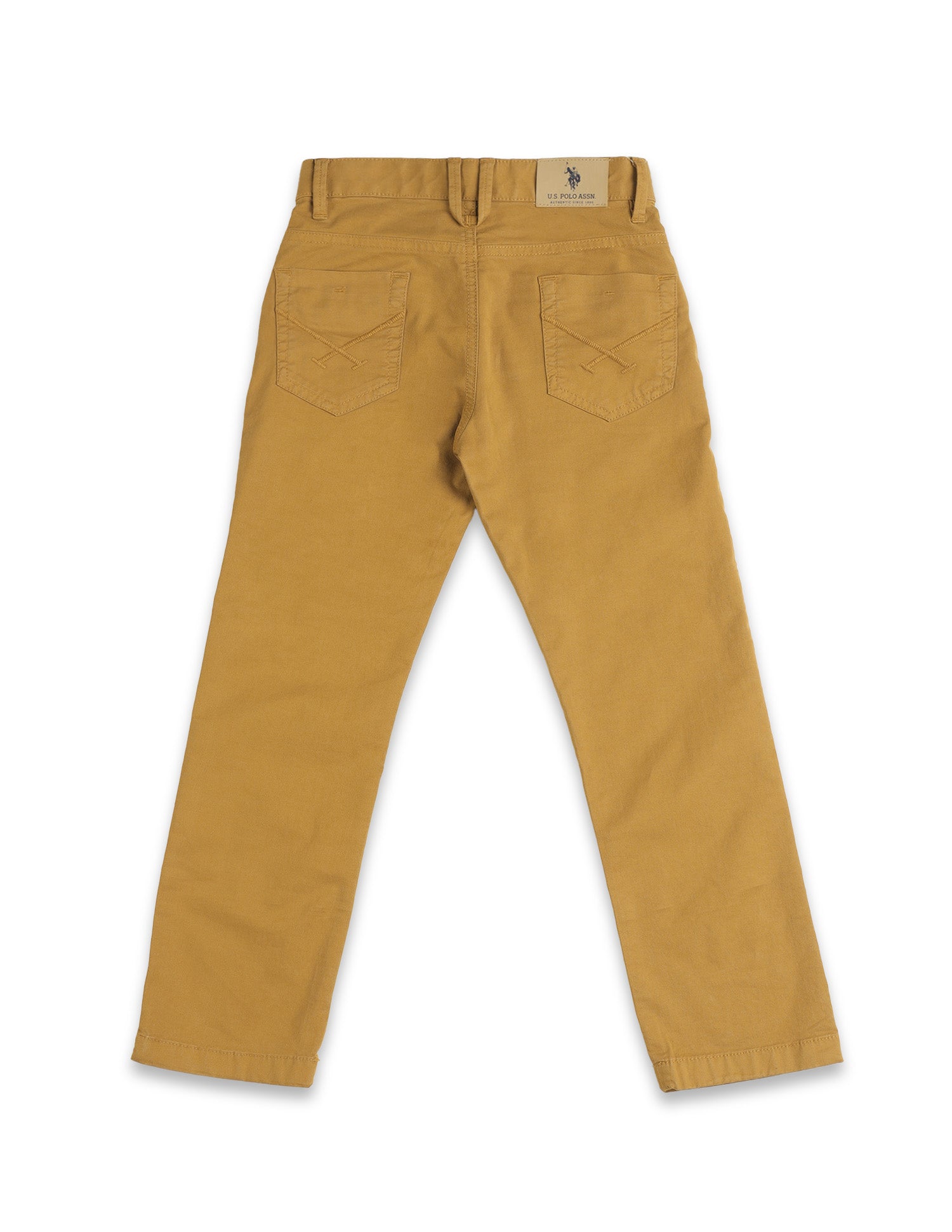 Boys Slim Fit Twill Trousers Mustard - U.S. POLO ASSN. | Large