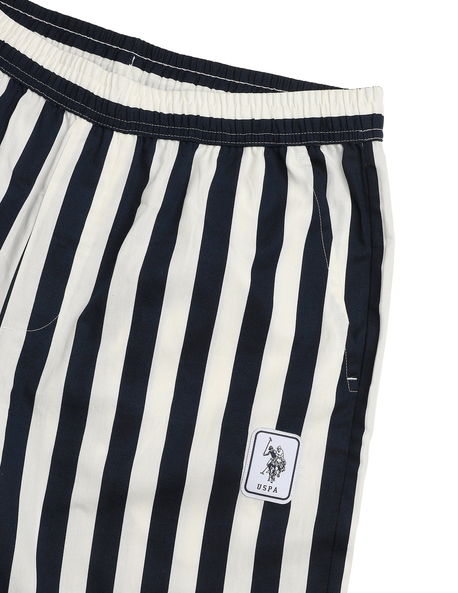 Vertical Striped Mid Rise OELP1 Lounge Pants Navy - U.S. Polo Assn. India | Large