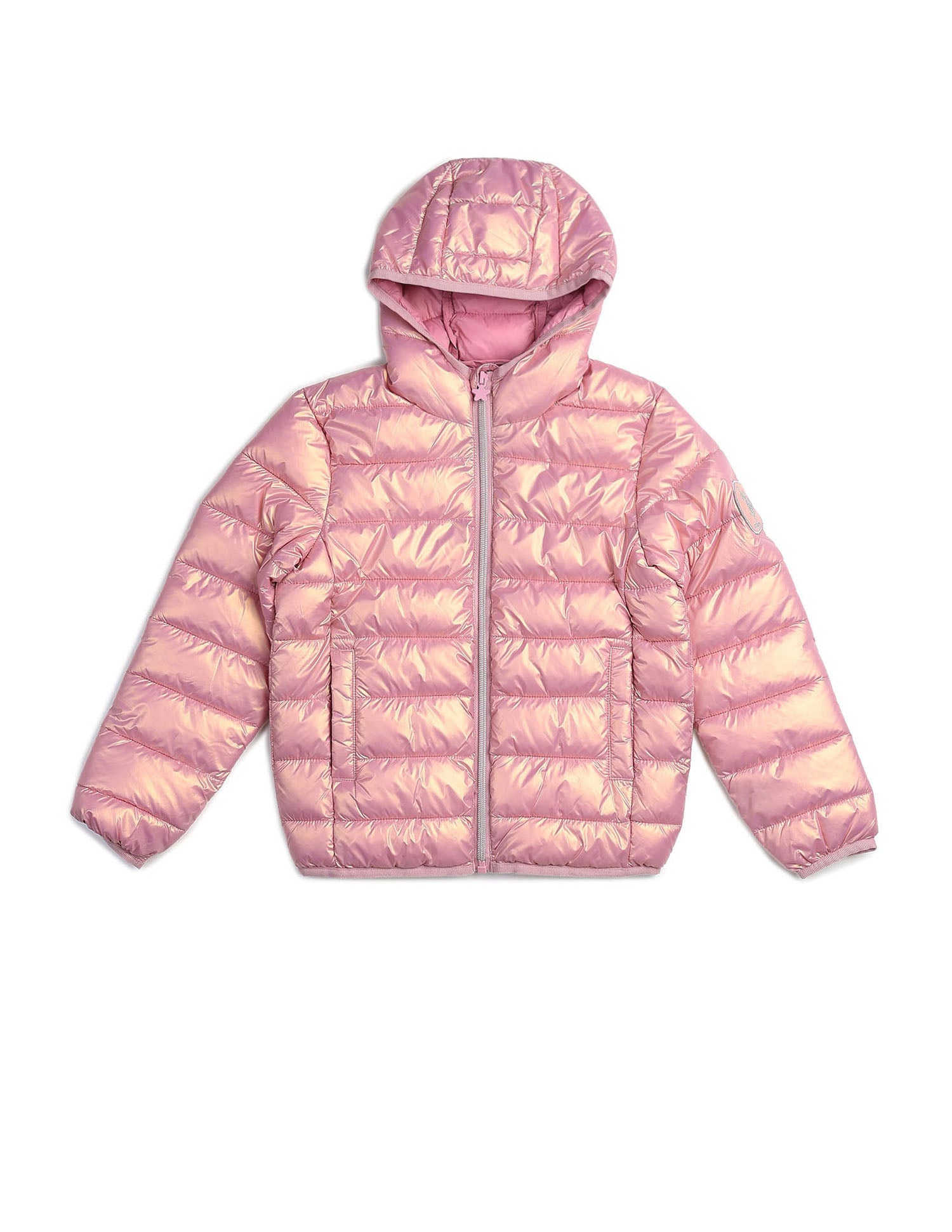 Girls Nylon Puffer Jacket Light Pink - U.S. POLO ASSN. | Large