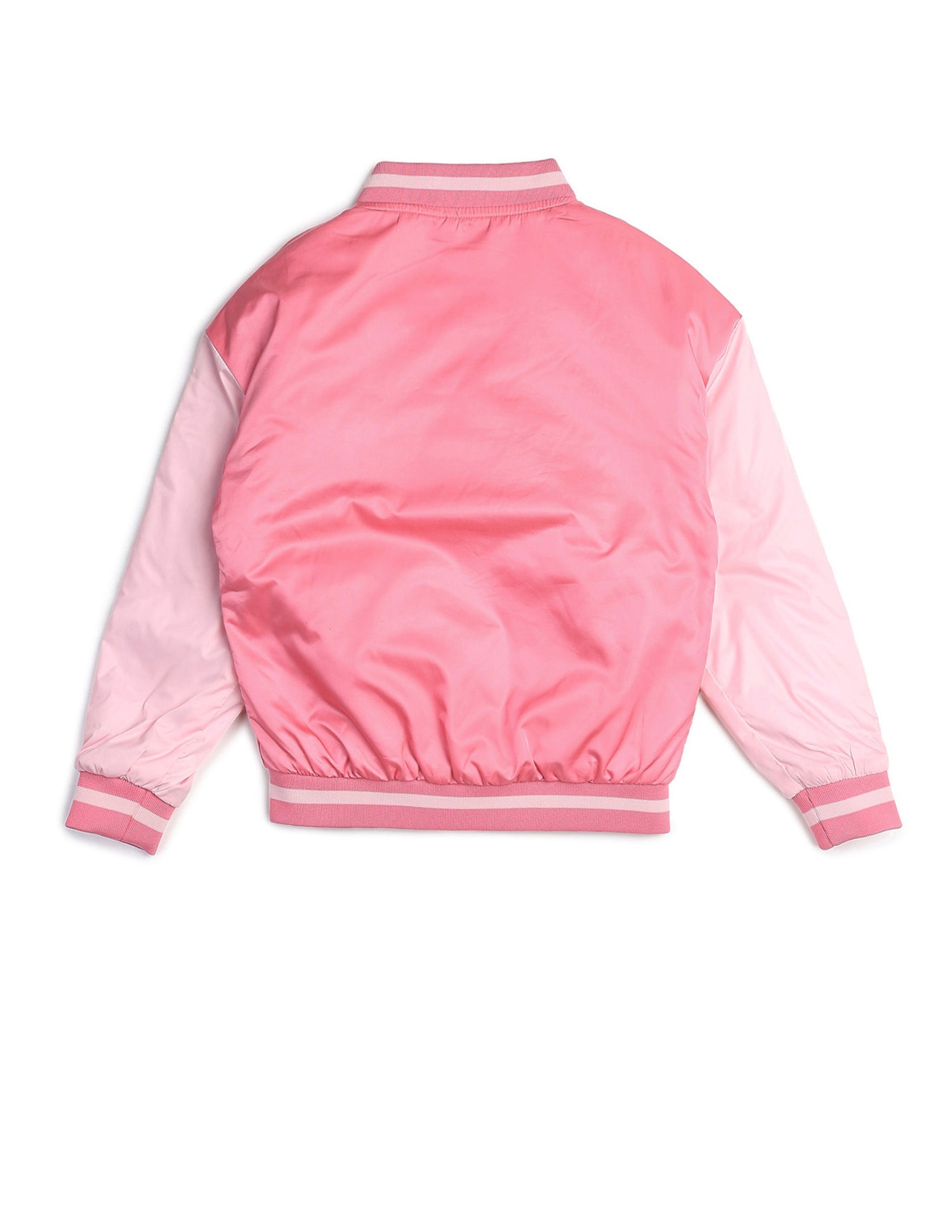 Girls Color Block Varsity Jacket Pink - U.S. POLO ASSN. | Large