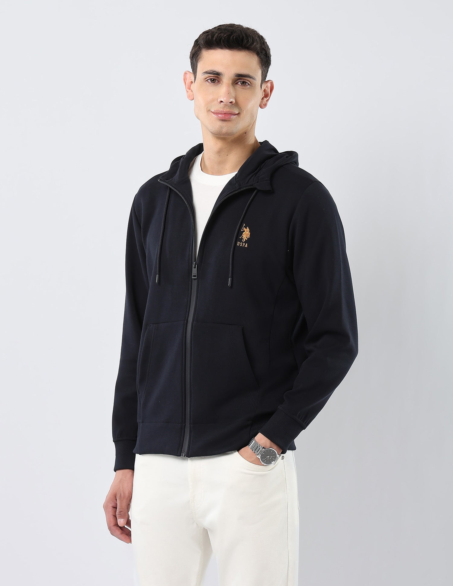 Solid Regular Fit Sweatshirt Navy - U.S. POLO ASSN. | Large