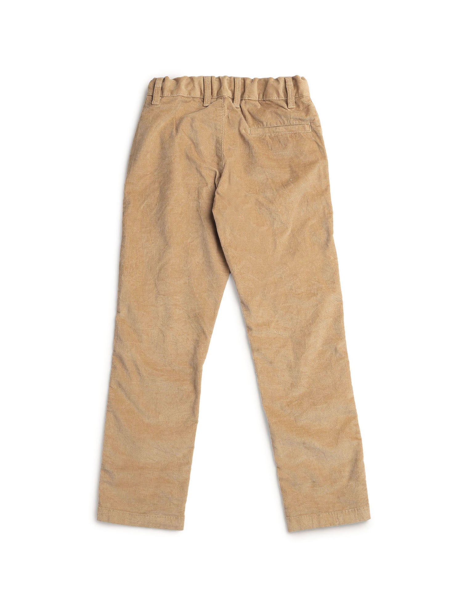 Boys Solid Slim Fit Trousers Khaki - U.S. POLO ASSN. | Large