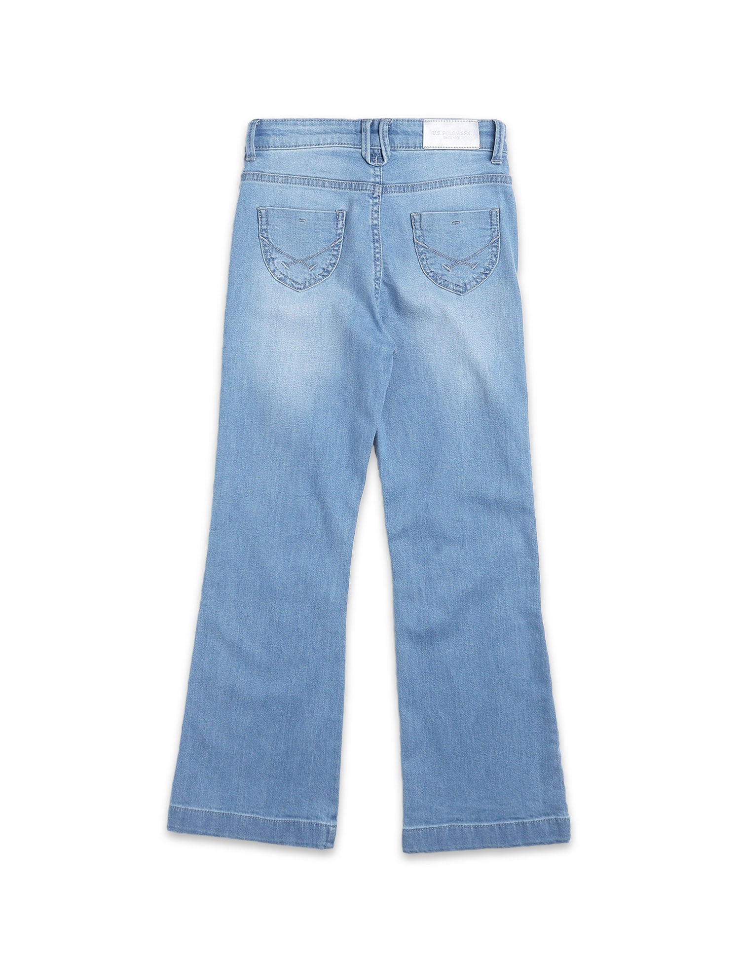 Girls Bootcut Fit Blue Jeans Light Blue - U.S. POLO ASSN. | Large