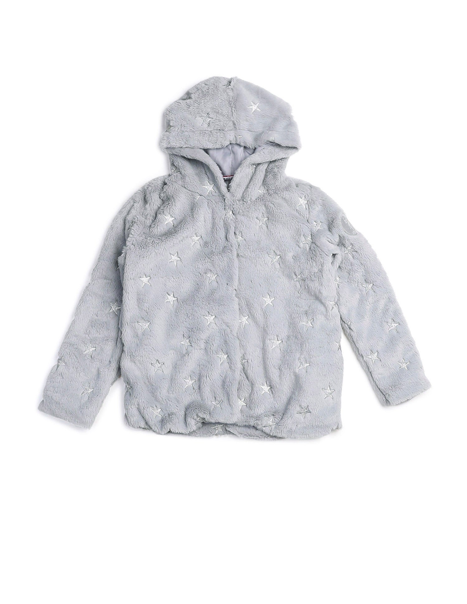 Girls Longline Fur Jacket Grey - U.S. POLO ASSN. | Large