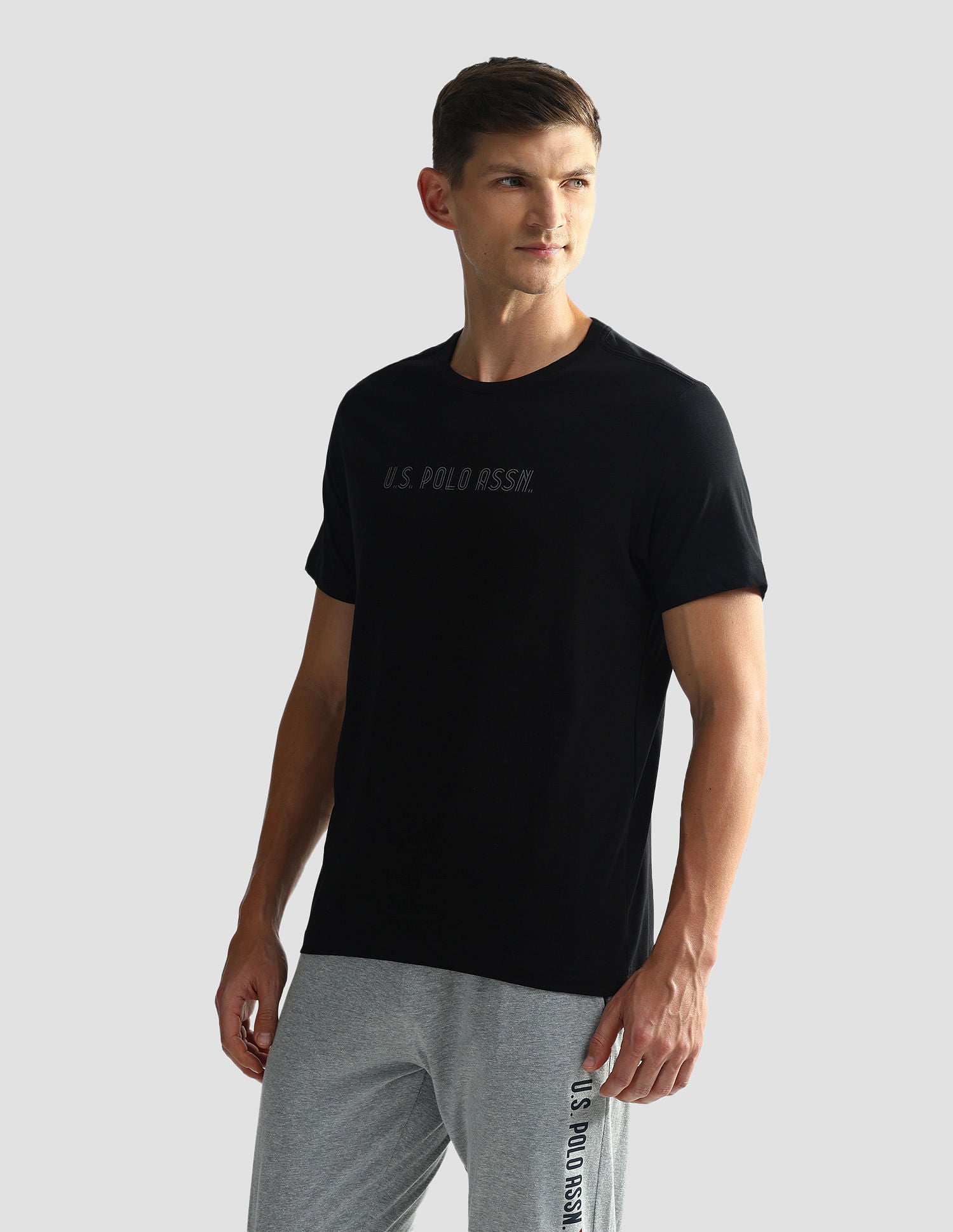 Brand Print Cotton OEE03 Lounge T-Shirt - Pack Of 2 Navy and Dk Green - U.S. POLO ASSN. | Large