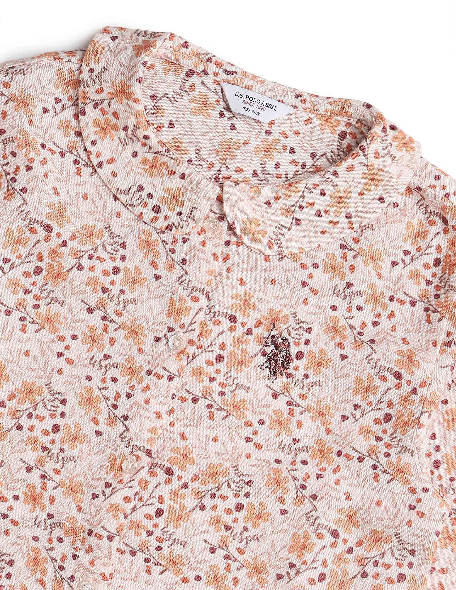Girls Floral Brand Printed Regular Fit Top Multi6 - U.S. POLO ASSN. | Large