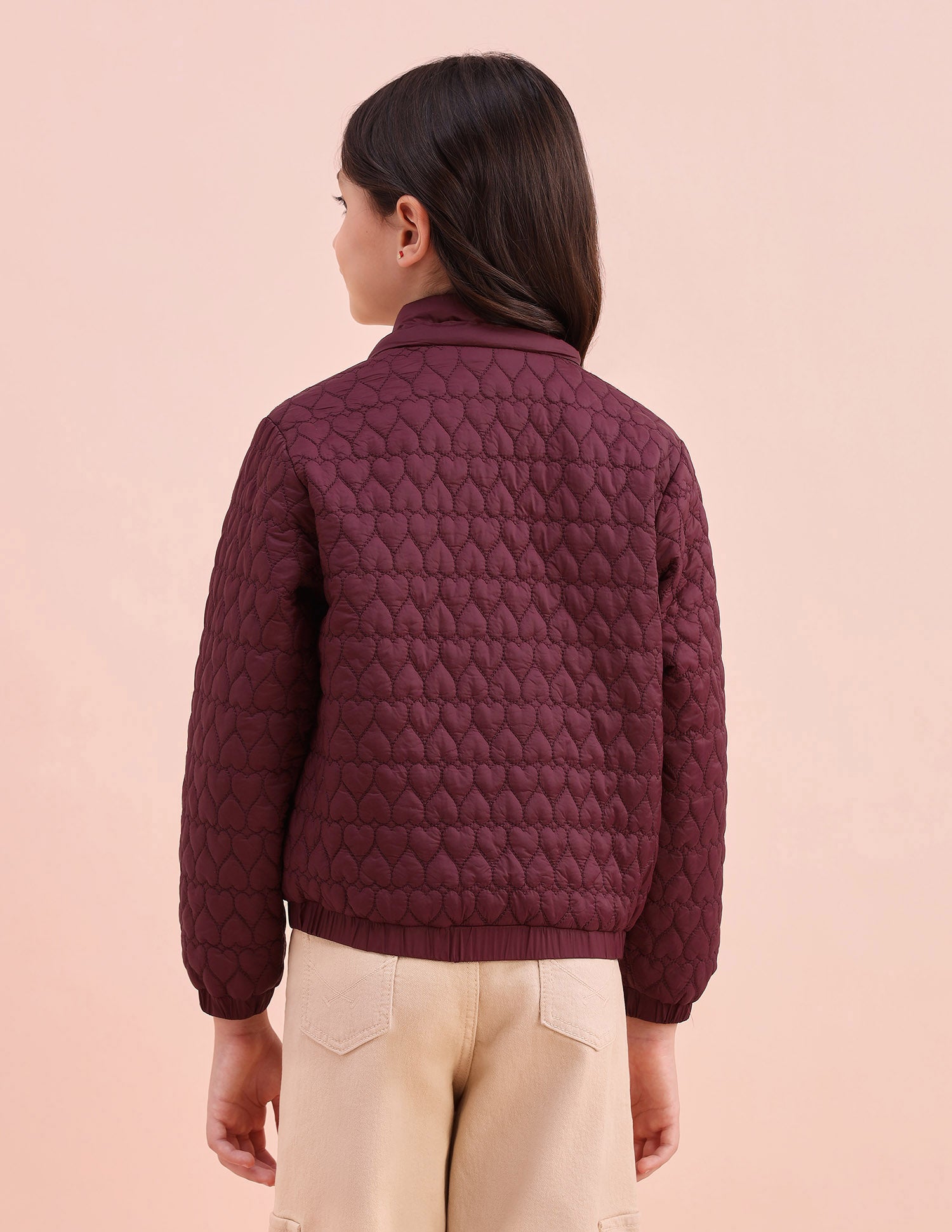 Heart Quilted Regular Fit Jacket Cherry - U.S. POLO ASSN. | Large