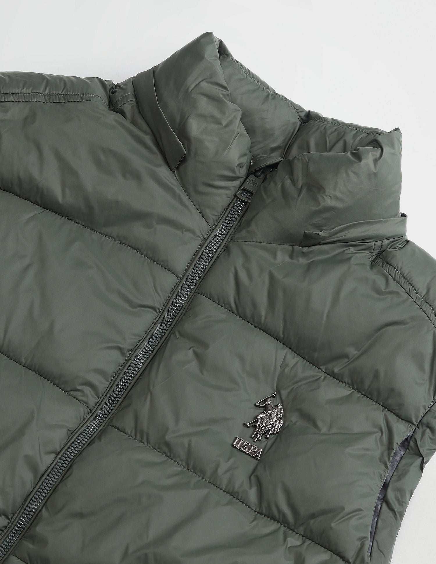 Detachable Hood Padded Jacket Metalic Olive - U.S. POLO ASSN. | Large