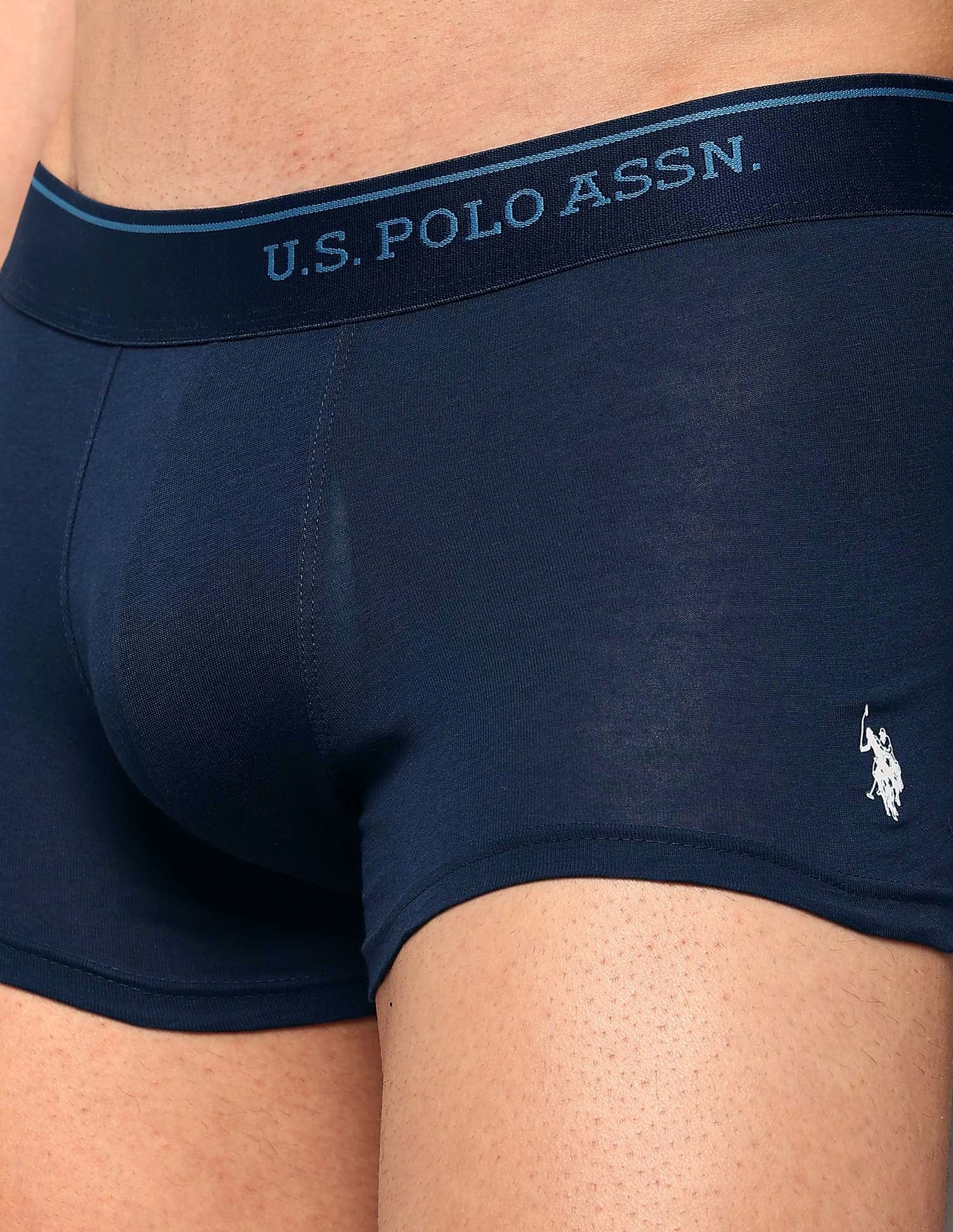 Cotton Stretch Breathable OET18 Trunks - Pack Of 2 Uspa Navy and Blue Fog - U.S. POLO ASSN. | Large