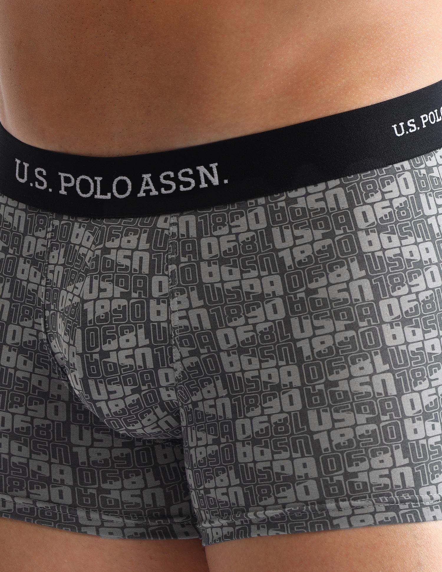 Men Pack Of 3 Anti-Microbial Underwear Trunks - OET14-GBZ-P3 Iron Gate, Blue and Black - U.S. POLO ASSN. | Large