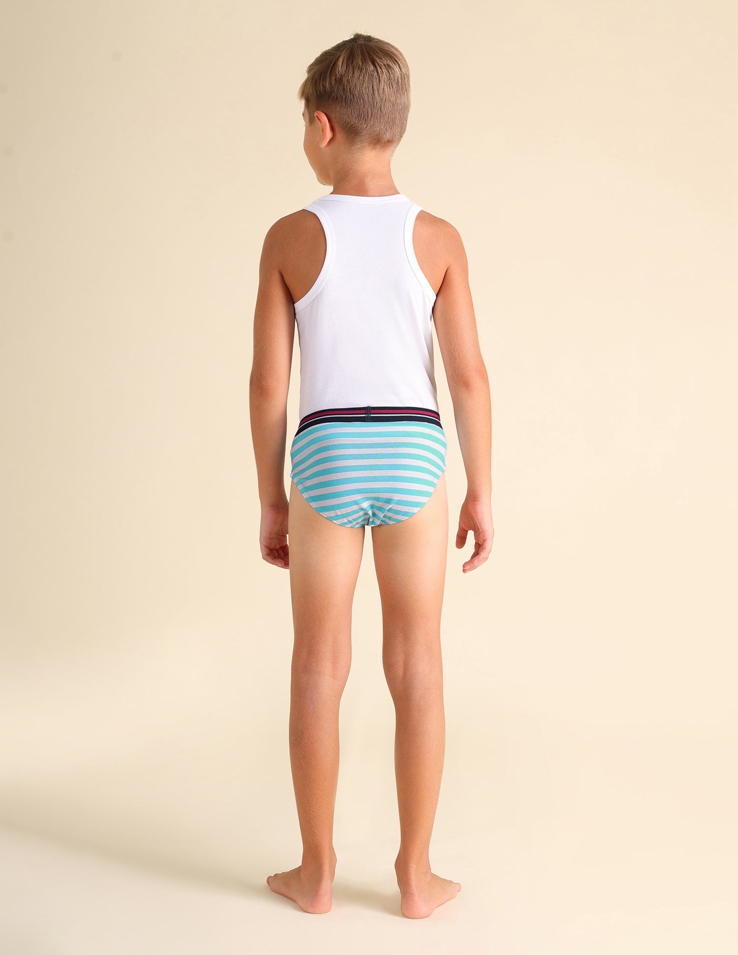 Mid Rise Cotton Spandex EKB03 Briefs - Pack Of 3 White, Green and Navy - U.S. POLO ASSN. | Large