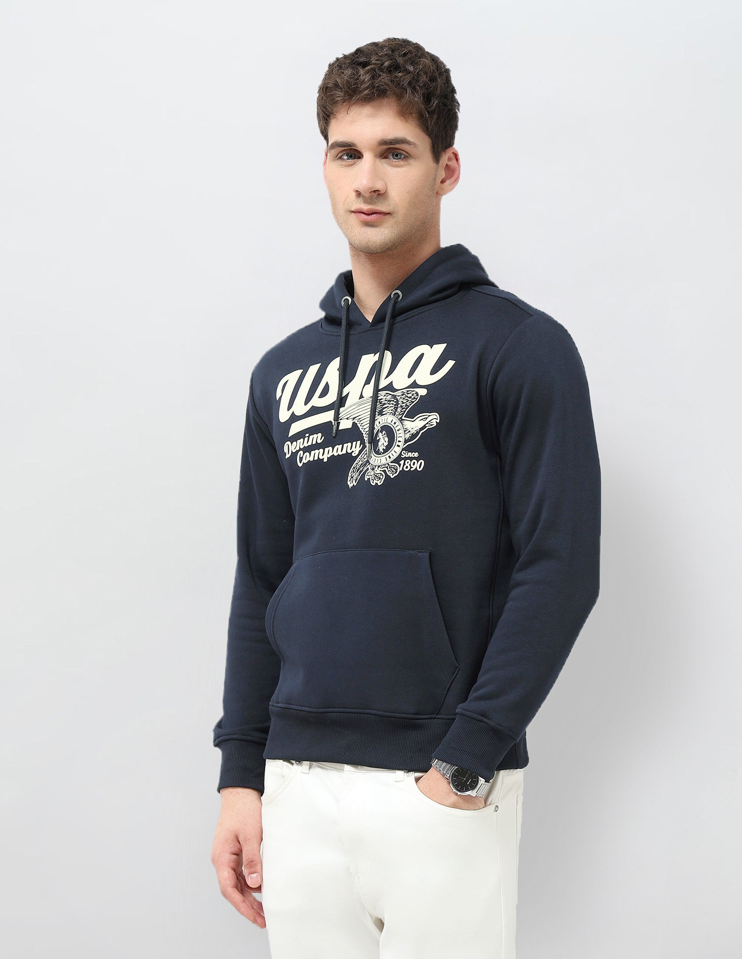 Brand Printed Regular Fit Sweatshirt Navy - U.S. POLO ASSN. | Large