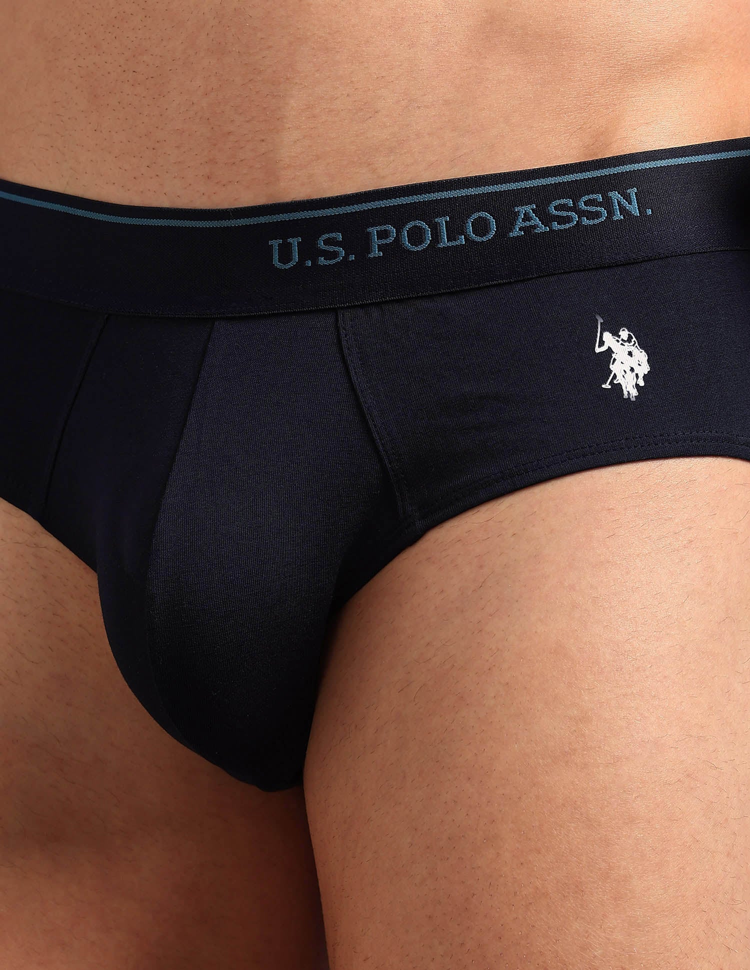 Cotton Stretch Breathable OEB18 Briefs - Pack Of 2 Blue Fog - U.S. POLO ASSN. | Large