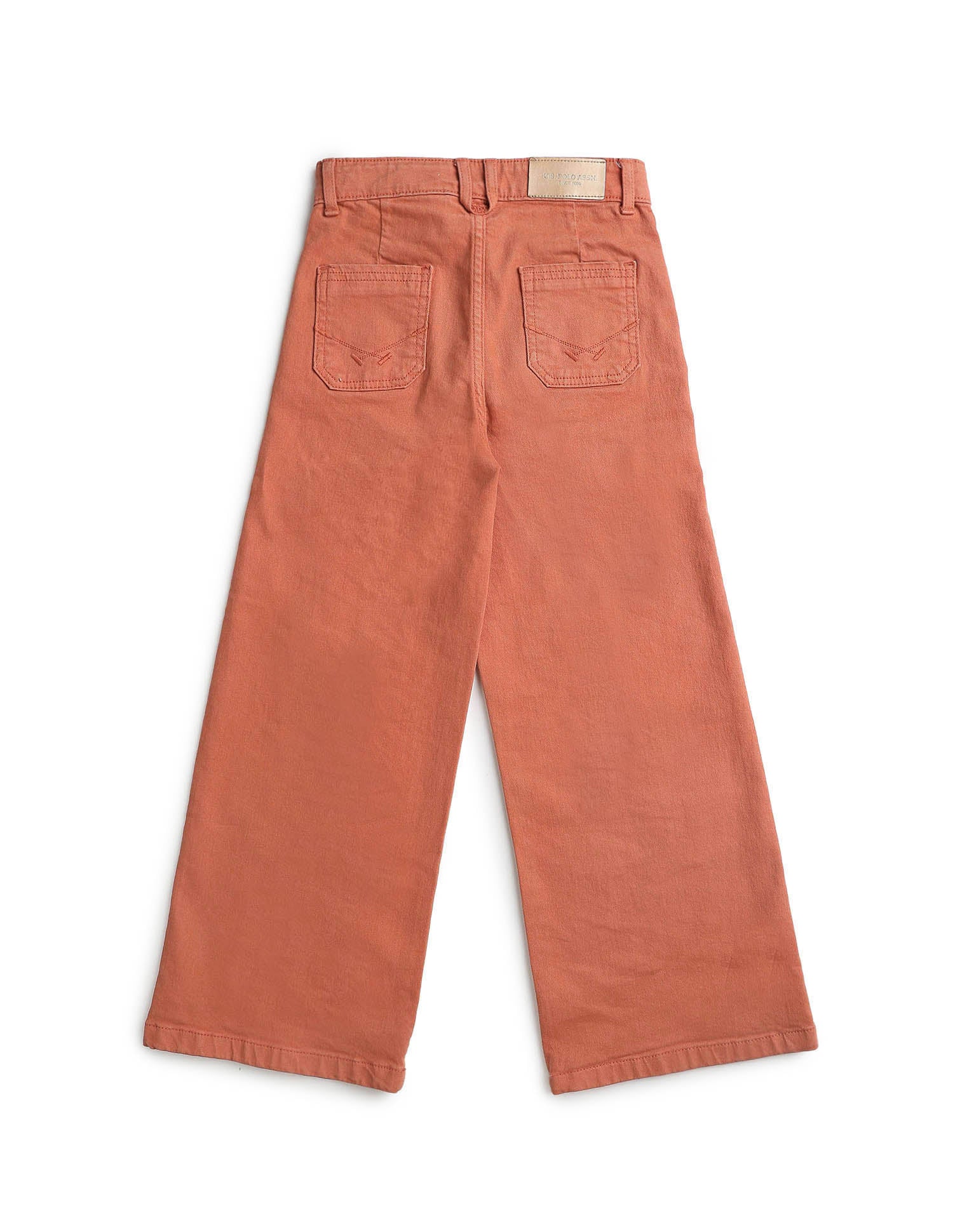 Girls Wide Leg Fit High Rise Jeans Rust - U.S. POLO ASSN. | Large