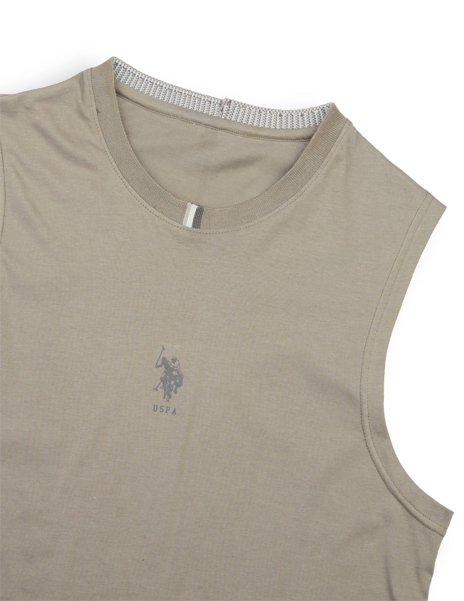 Pure Cotton Breathable OEV12 Gym Vest Timber Wolf - U.S. Polo Assn. India | Large