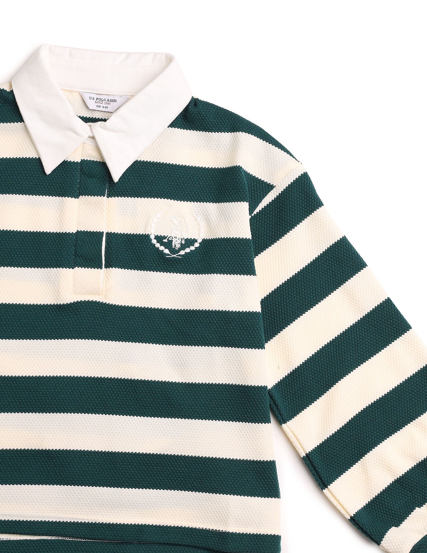 Girls Horizontal Striped Patterned Knit Top Green - U.S. POLO ASSN. | Large