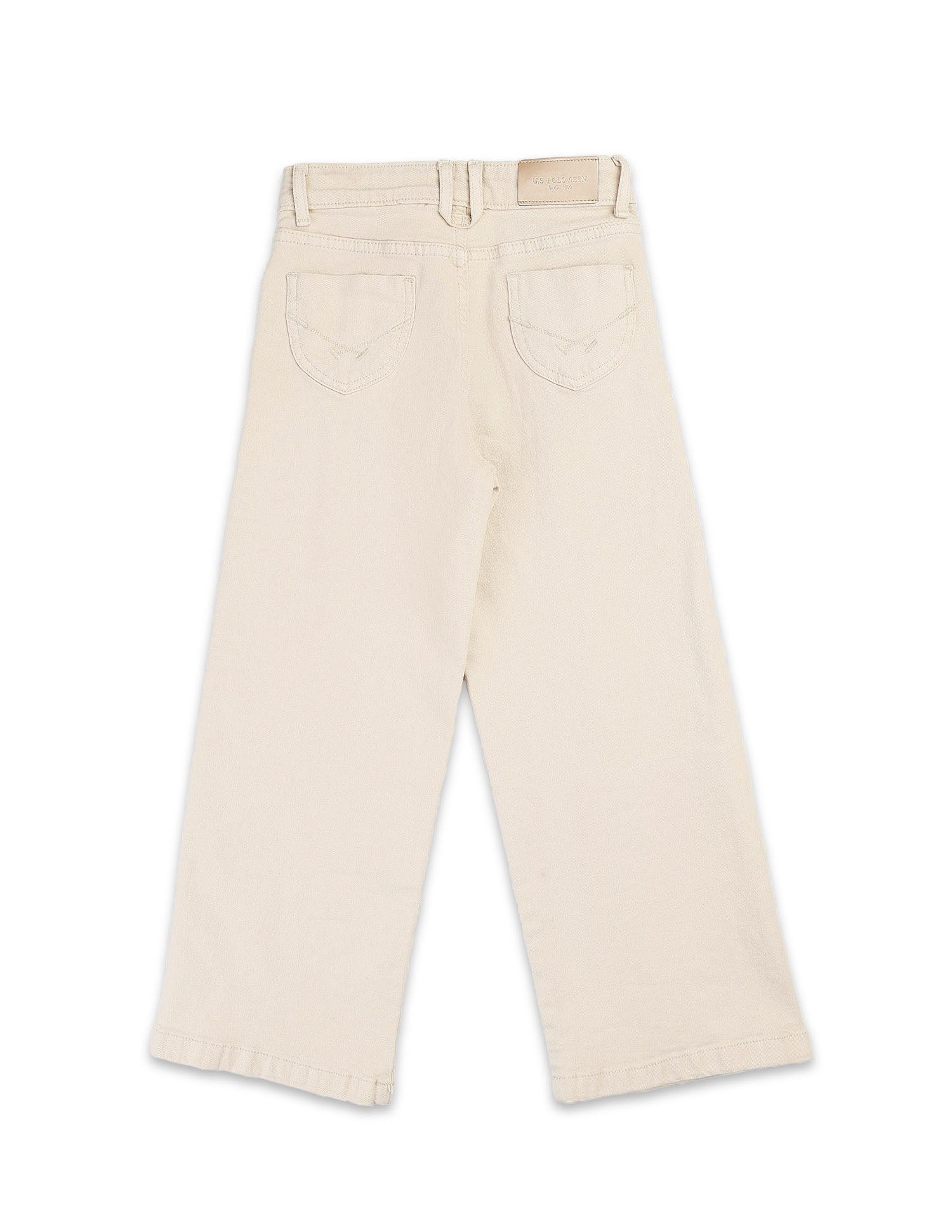 Girls Wide Leg Fit Mid Rise Jeans Sea Salt - U.S. POLO ASSN. | Large