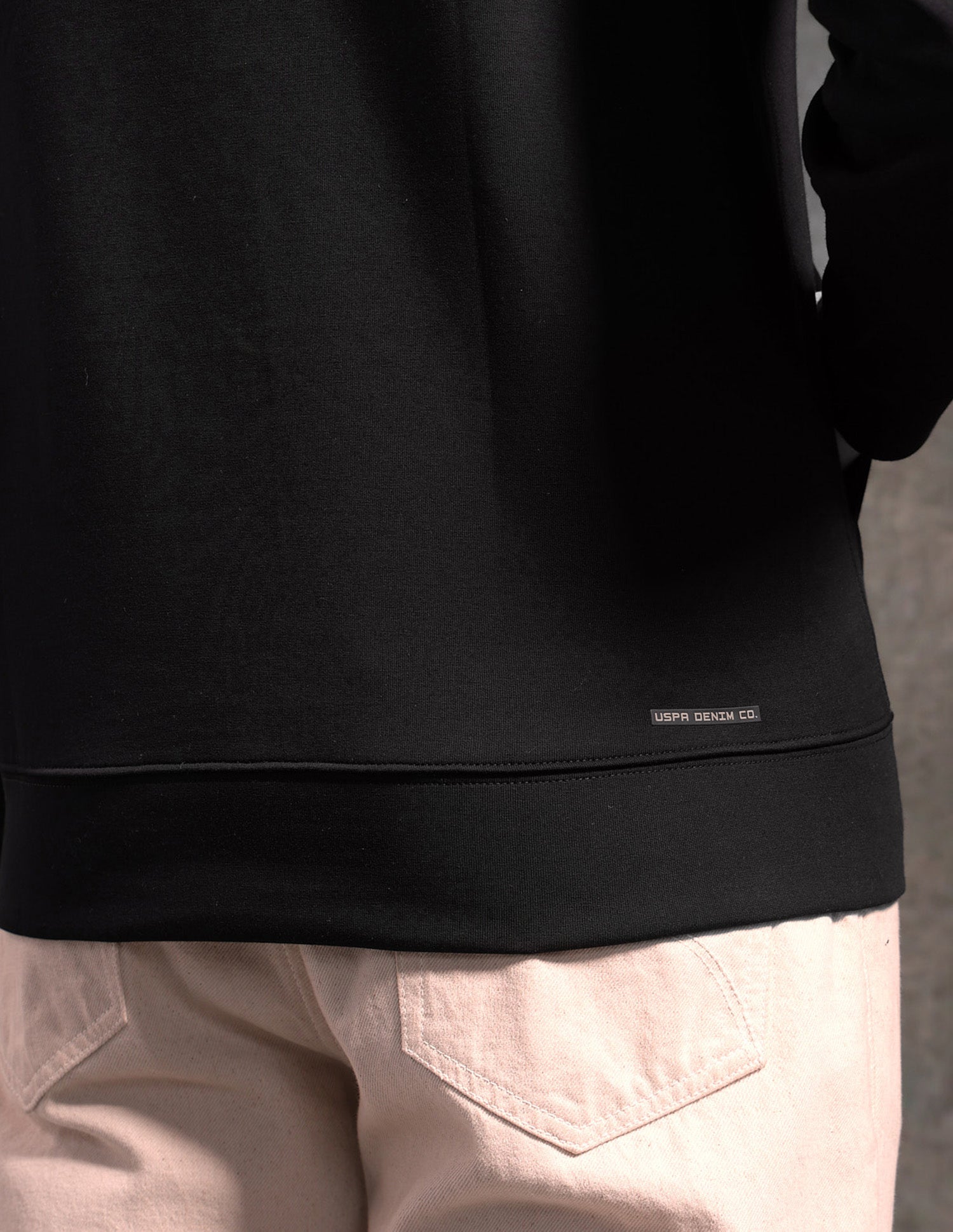 Brand Printed Black & Gold Sweatshirt Black - U.S. POLO ASSN. | Large