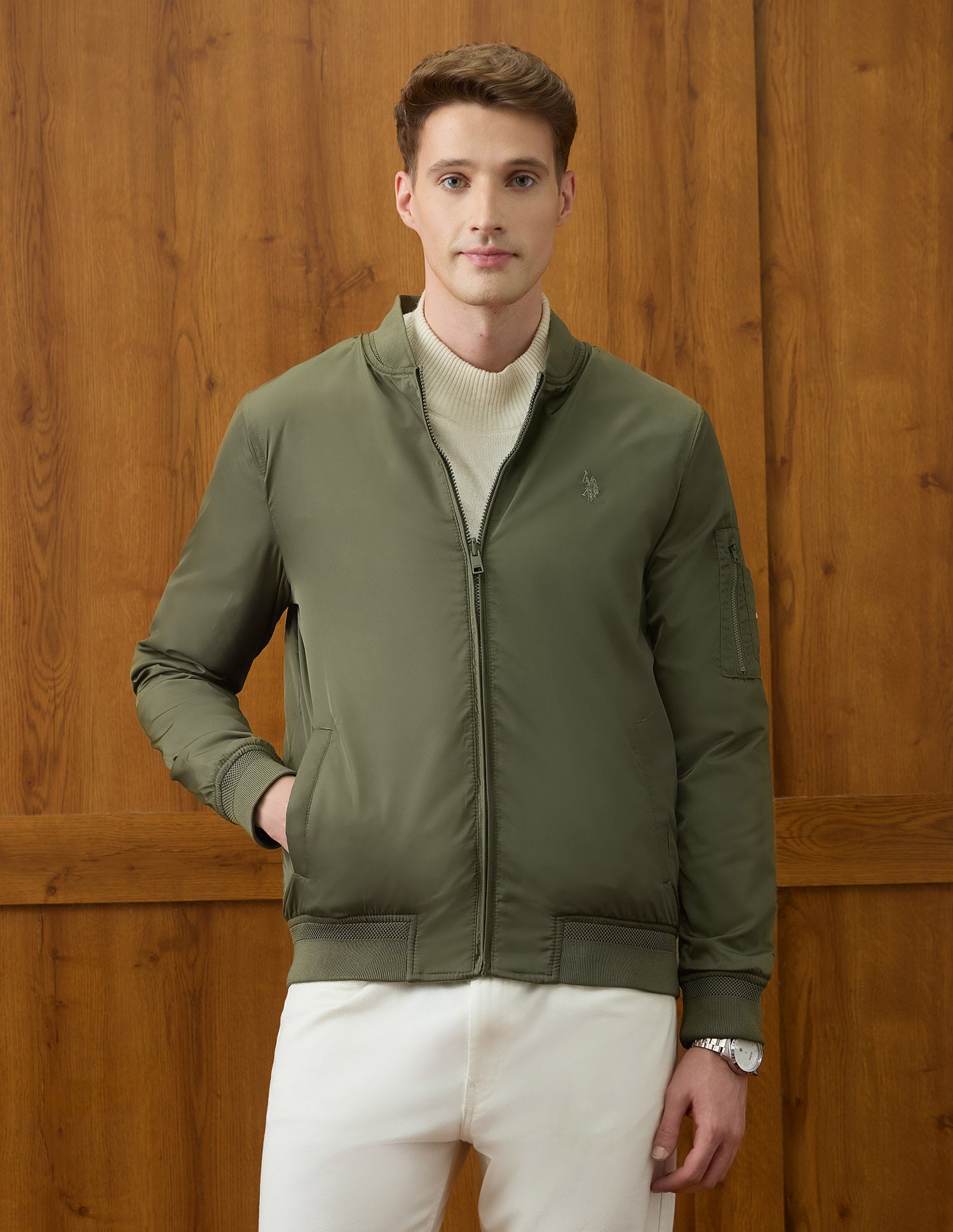 Equestrian Aisle Theater Reversible Jacket Green - U.S. POLO ASSN. | Large