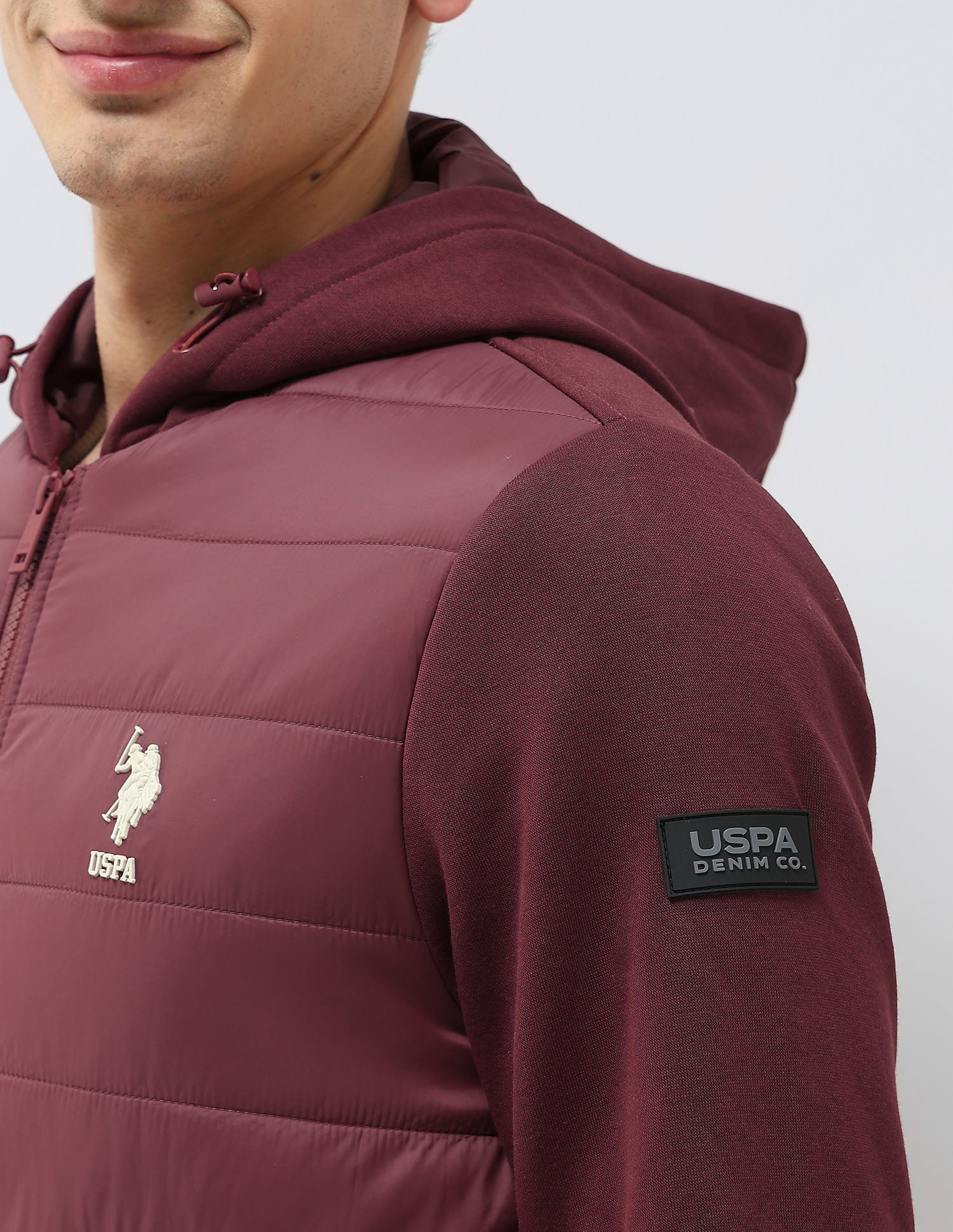 Solid Hooded Puffer Jacket Maroon - U.S. POLO ASSN. | Large