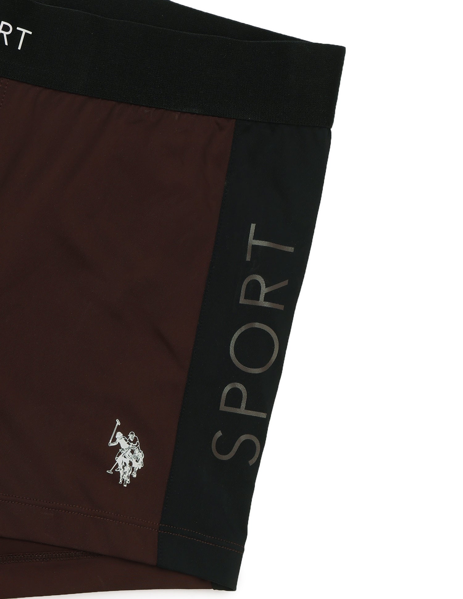 High Stretch RT005 Sports Trunk Coffee Brown With Grey - U.S. Polo Assn. India | Large